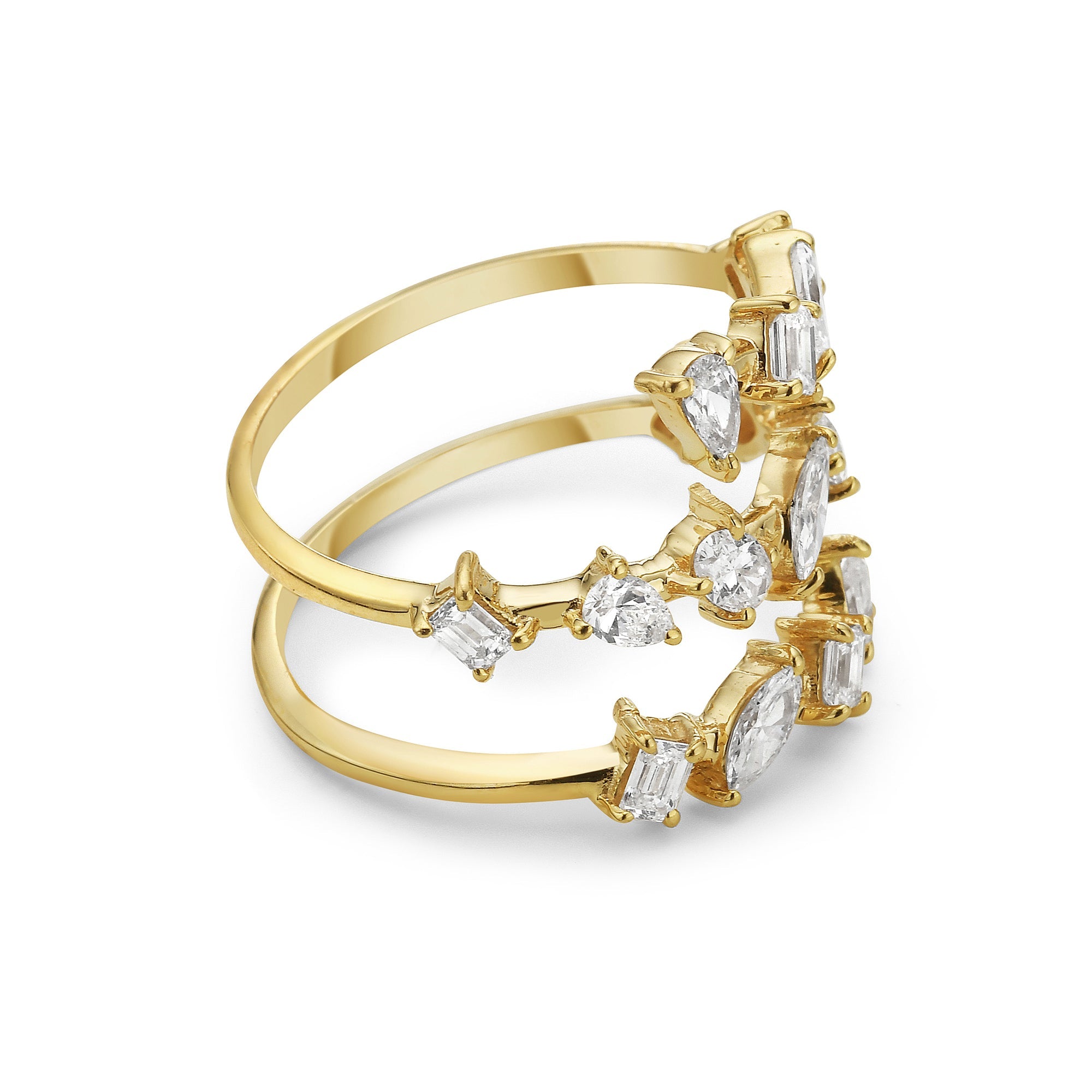 Anillo Espiral En Oro De 18K Con Diamante 1.5 Ct