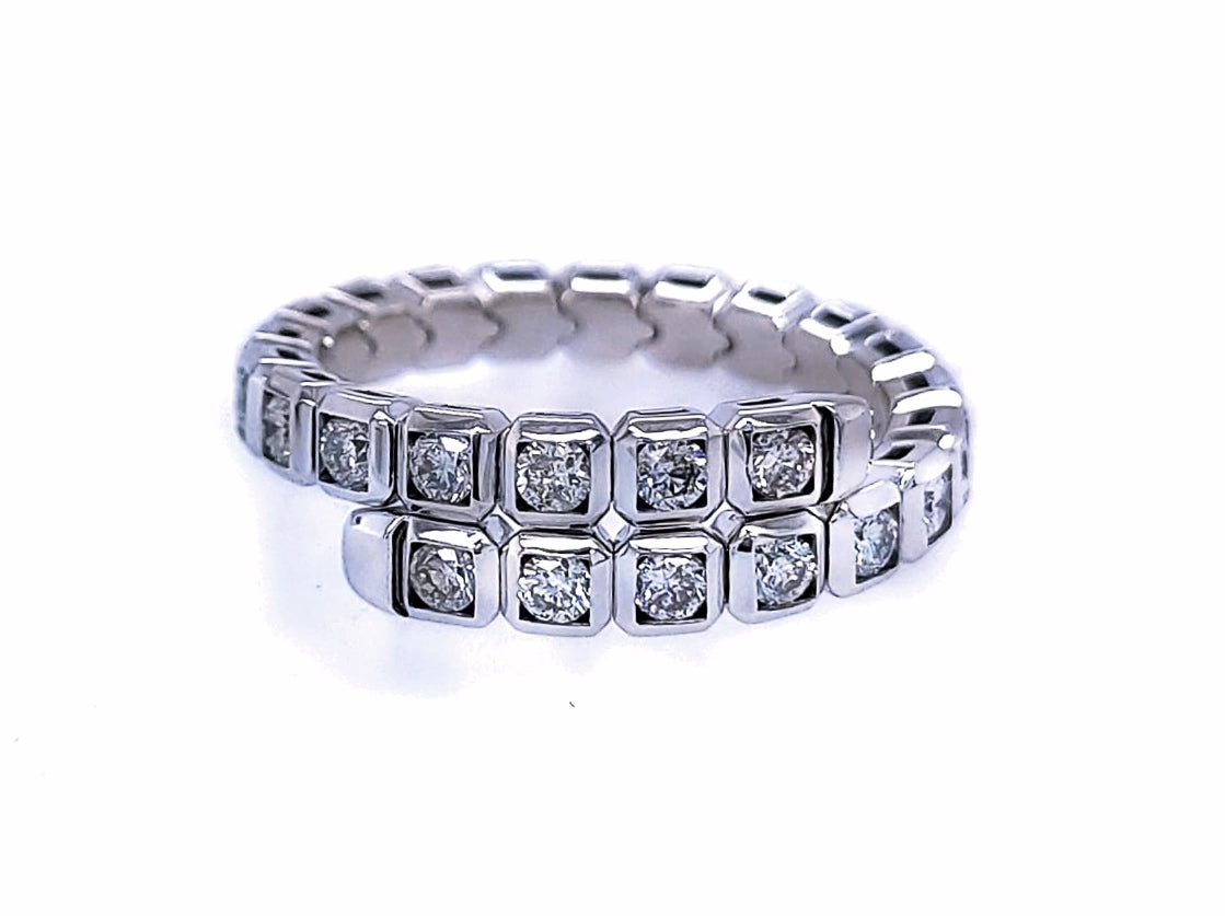 Anillo De Bisel En Oro Blanco De 14K Con Diamante 1.0 Ct