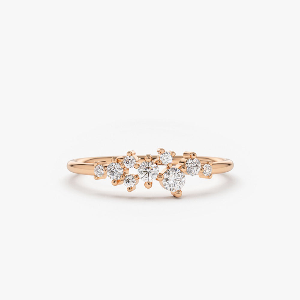 Anillo De Diamantes En Oro Rosa De 14K 0.25Ct