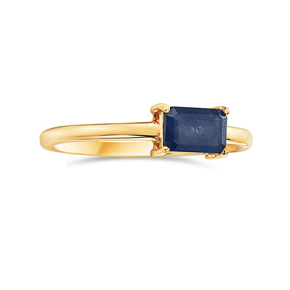 Anillo En Oro Amarillo De 14K Con Esmeralda 0.89 Ct