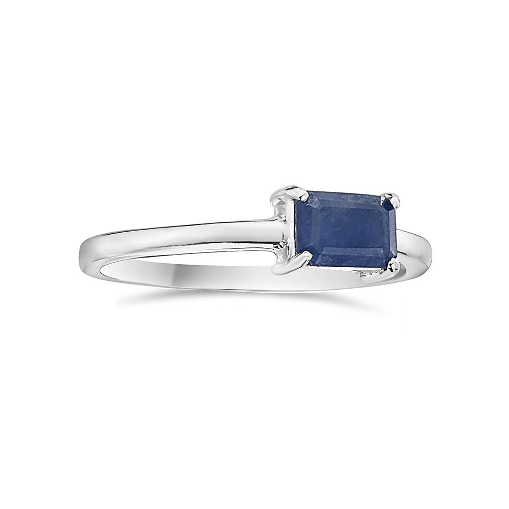 Anillo En Oro Blanco De 14K Con Esmeralda 0.89 Ct