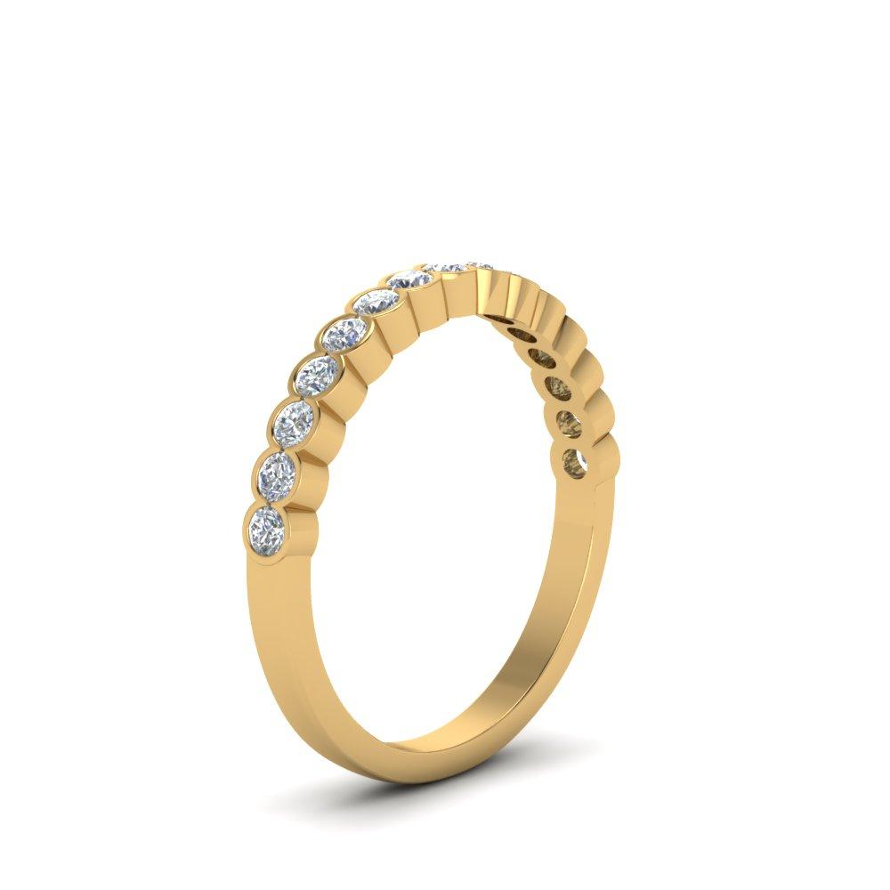 Anillo De Bisel En Oro Amarillo De 14K Con Diamante 0.18 Ct