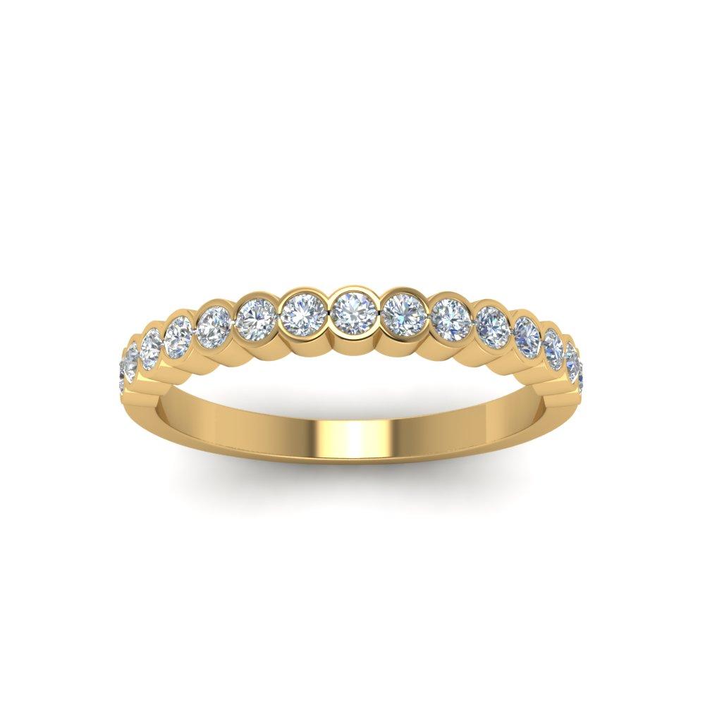 Anillo De Bisel En Oro Amarillo De 14K Con Diamante 0.18 Ct
