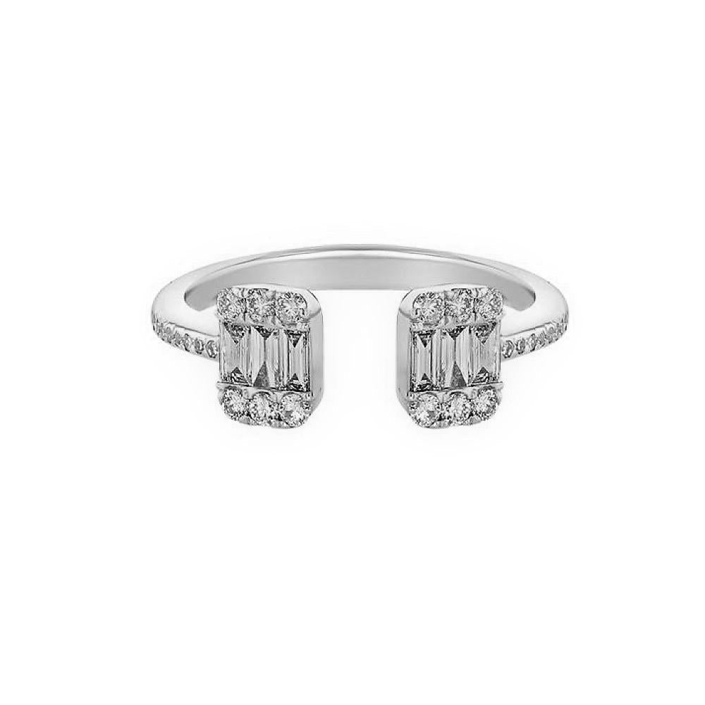 Anillo En Oro Blanco De 14K Con Diamante 0.32 Ct