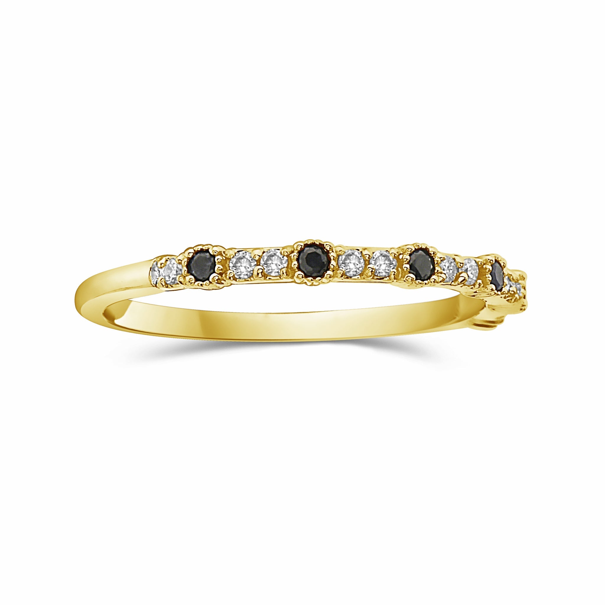 Anillo En Oro Amarillo De 14K Con Diamante Y Zafiro 0.34 Ct