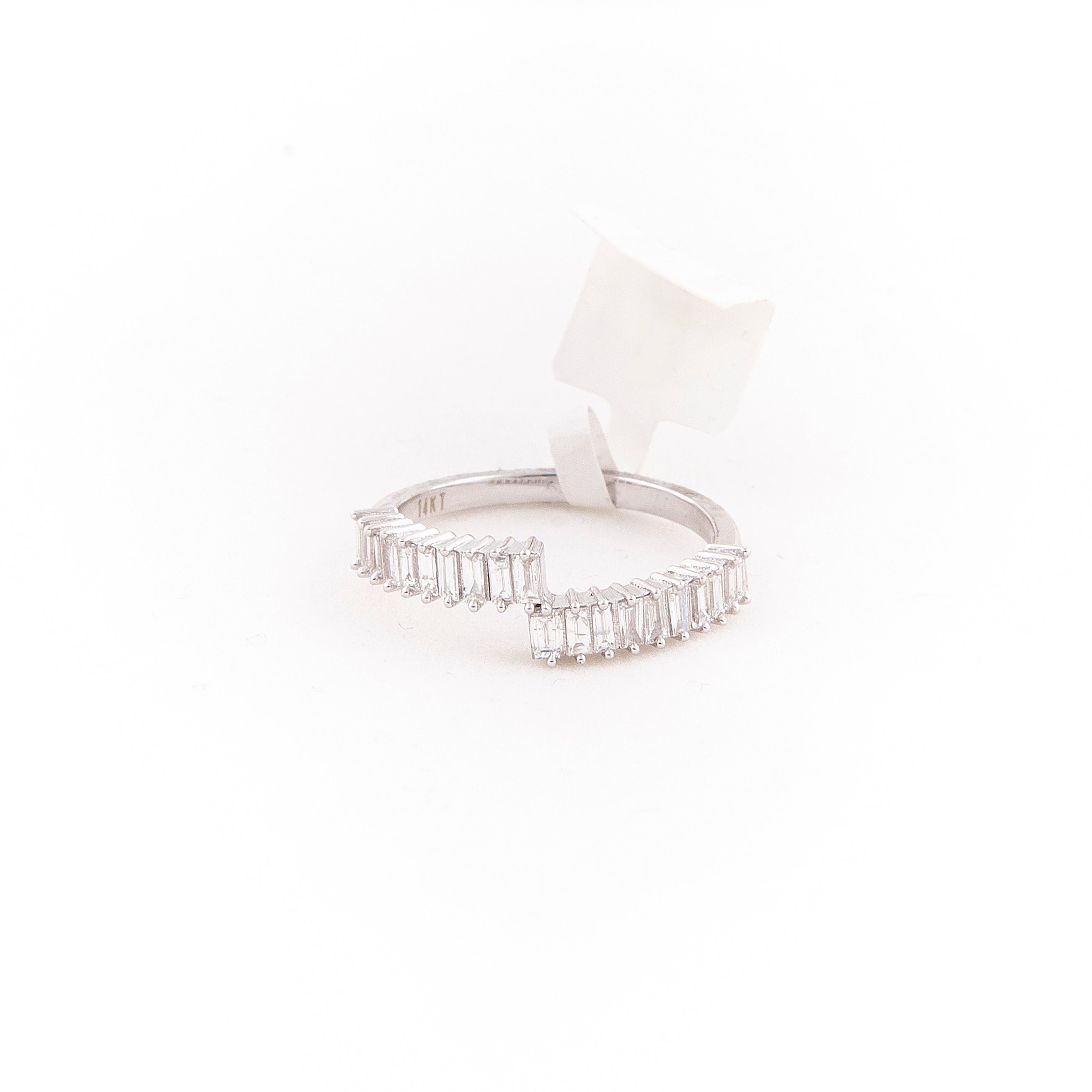 Anillo Bypass Diamante Oro Blanco 14K 0.64 ct.