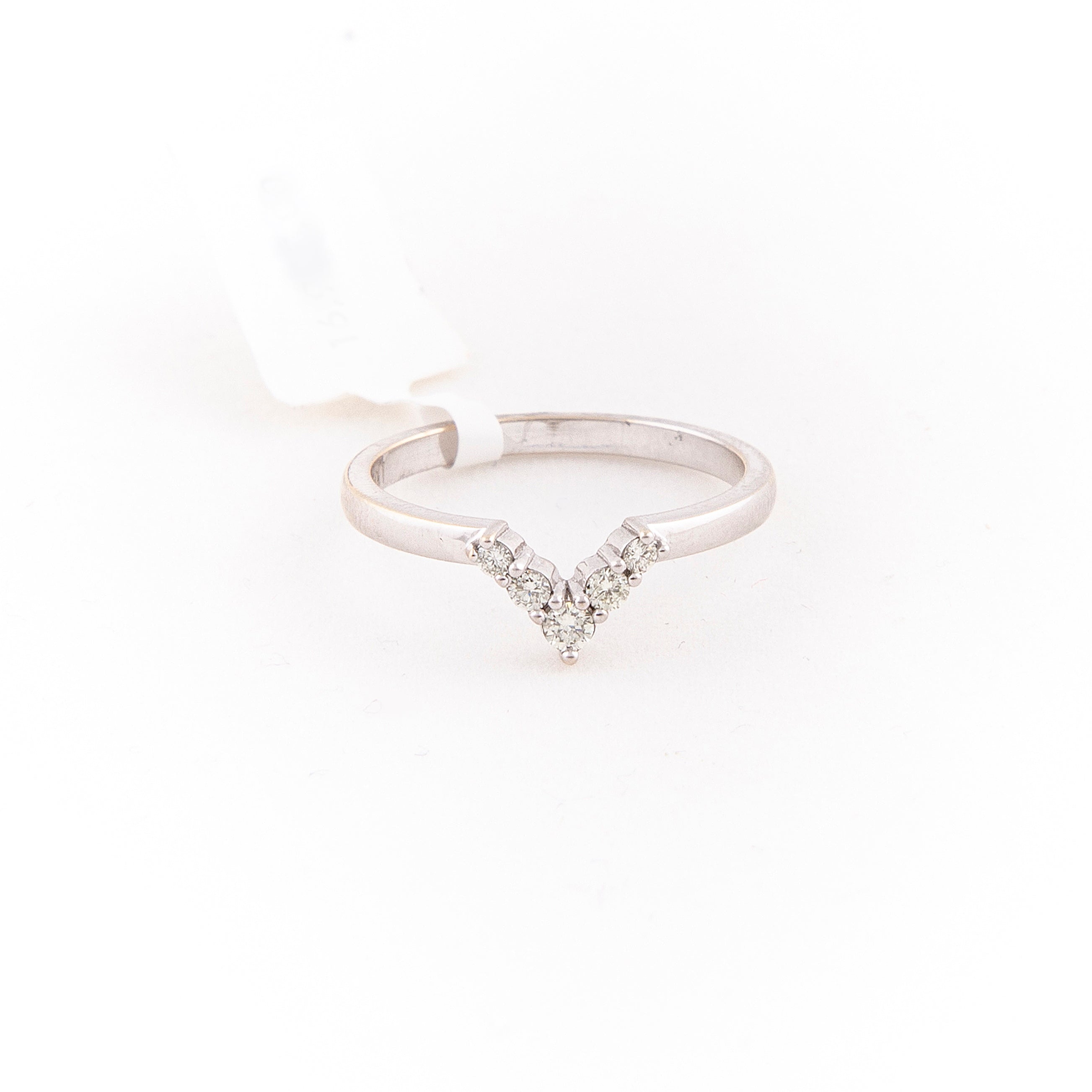 Anillo Pave Diamante Oro Blanco 14K 0.18 ct.
