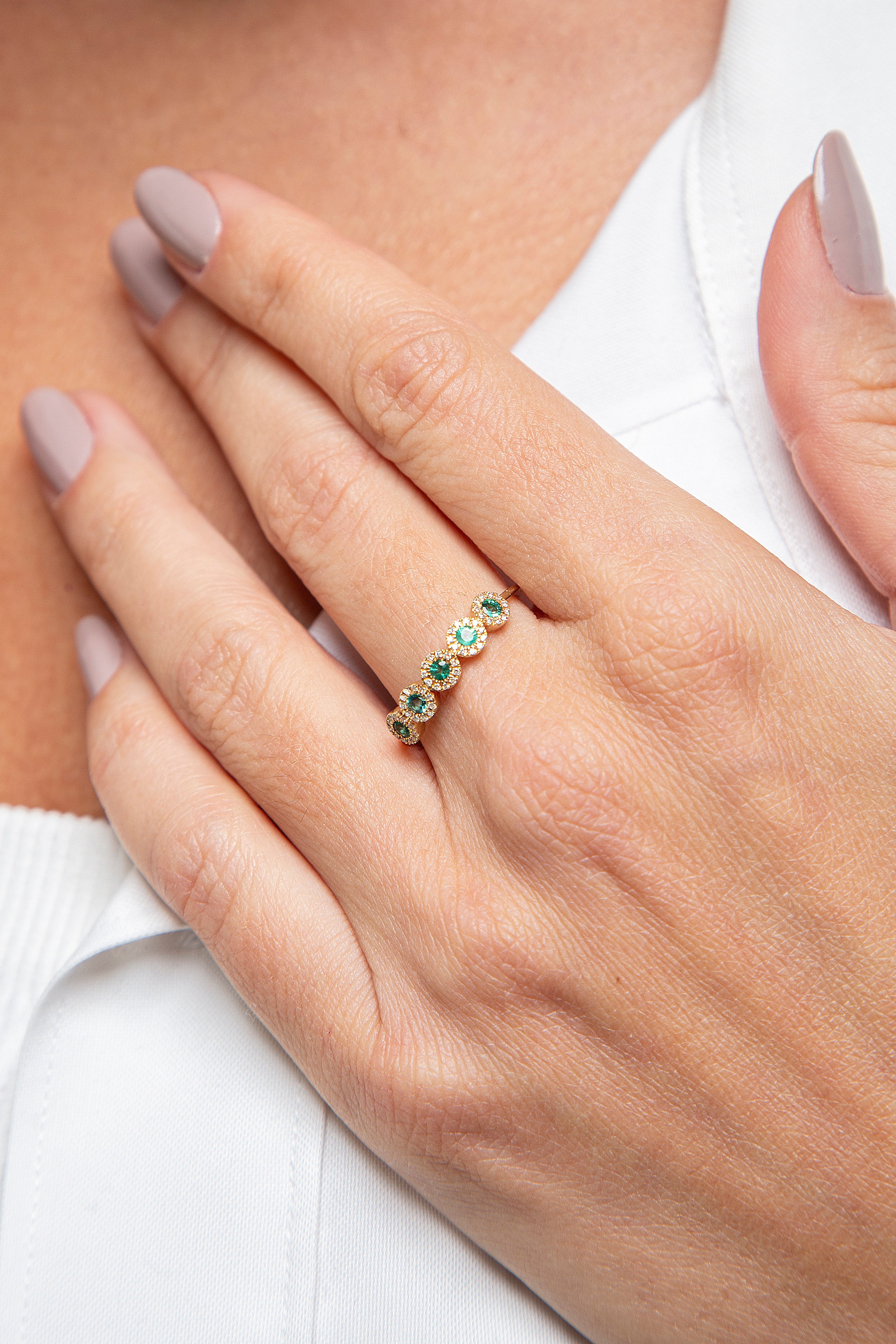 Anillo Diamante Esmeralda Oro Amarillo 14K 0.27 ct.