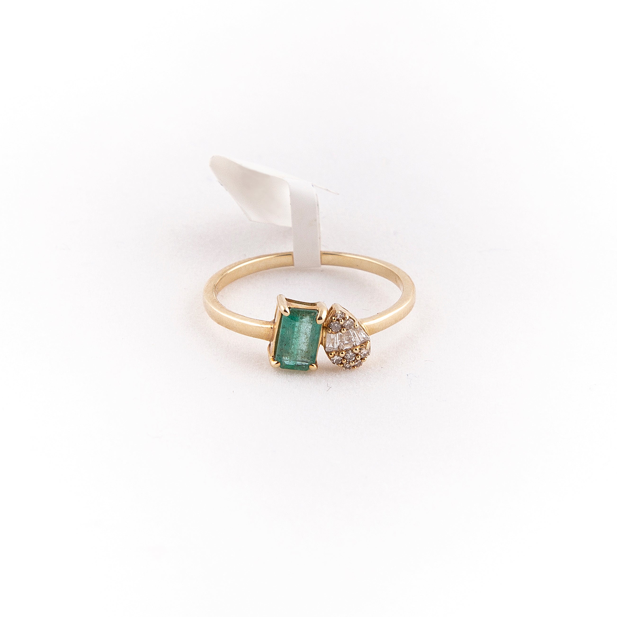 Anillo Diamante Esmeralda Oro Amarillo 14K 0.57 ct.