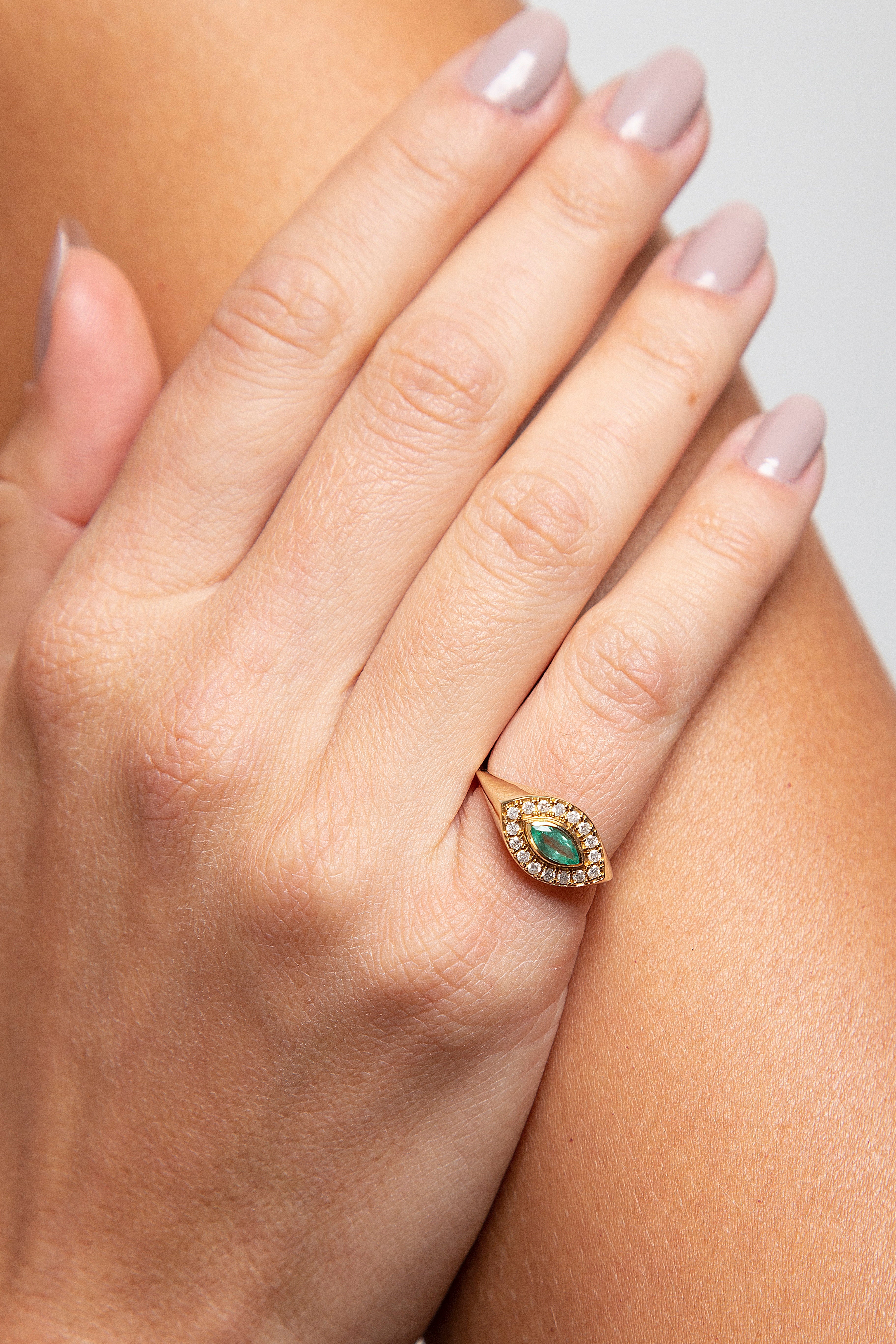 Anillo Diamante Esmeralda Oro Amarillo 14K 0.36 ct.