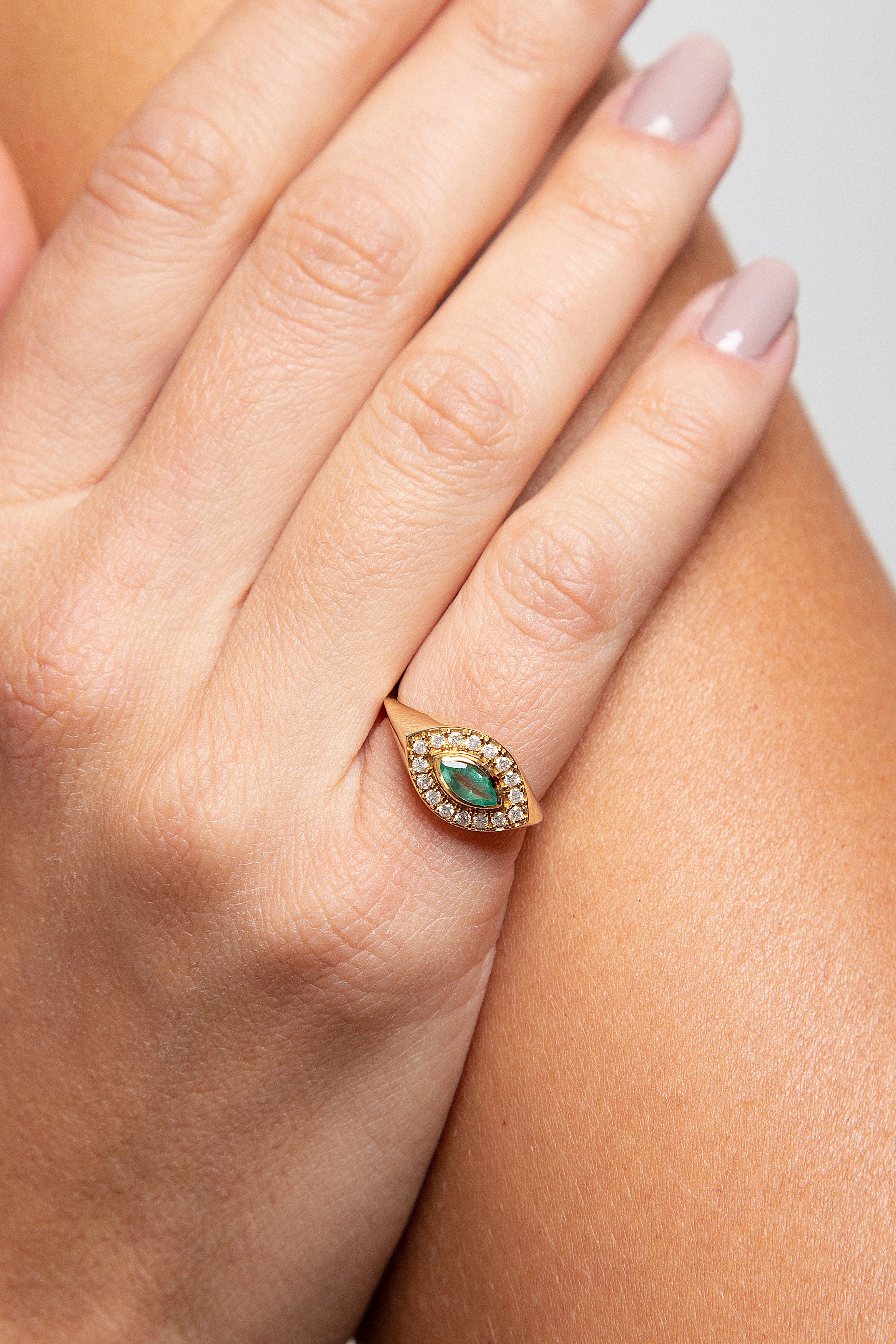 Anillo Diamante Esmeralda Oro Amarillo 14K 0.36 ct.