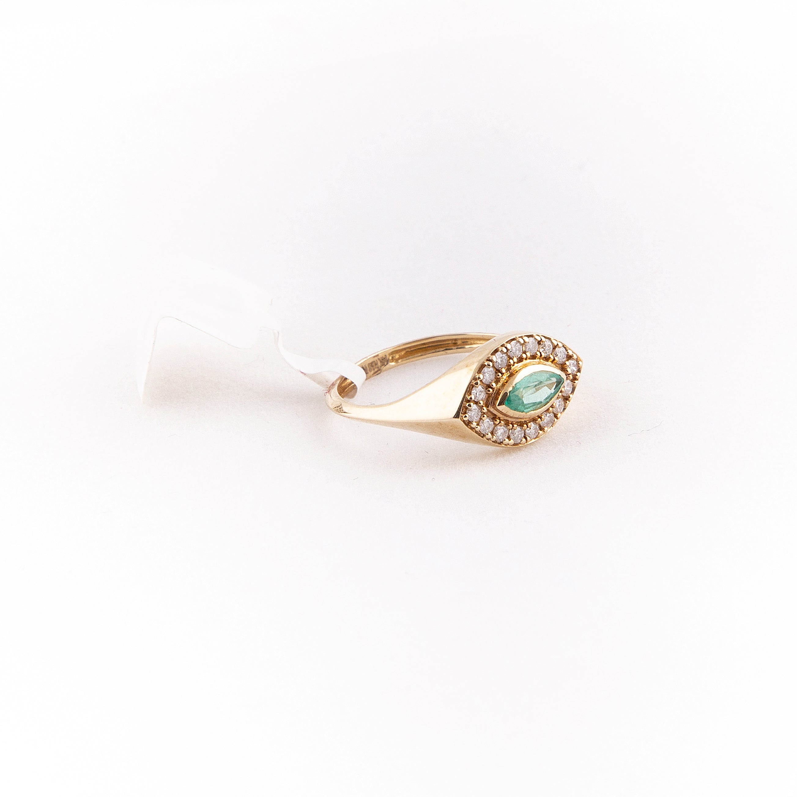 Anillo Diamante Esmeralda Oro Amarillo 14K 0.36 ct.