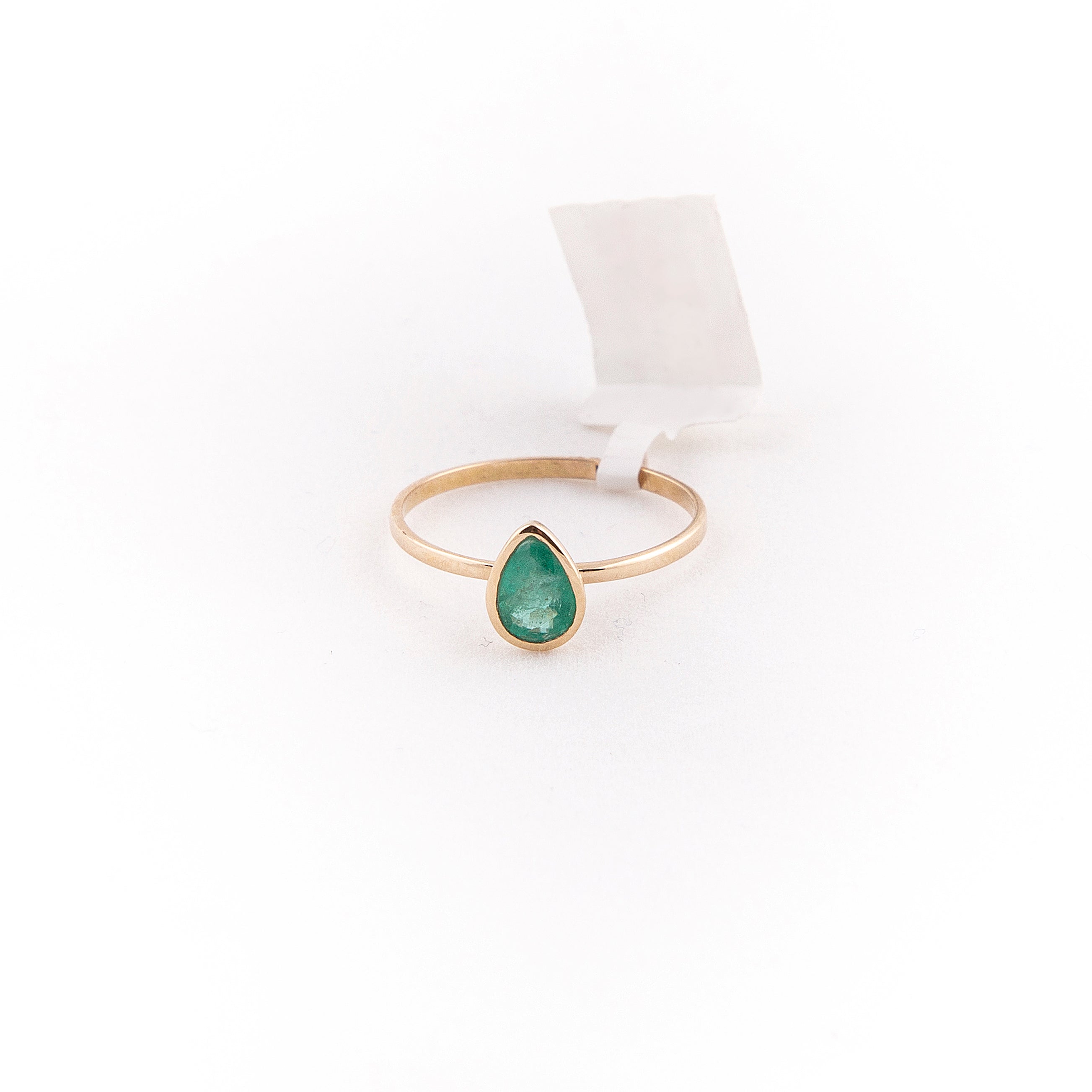 Anillo Solitario Esmeralda Oro Amarillo 14K 0.34 ct.