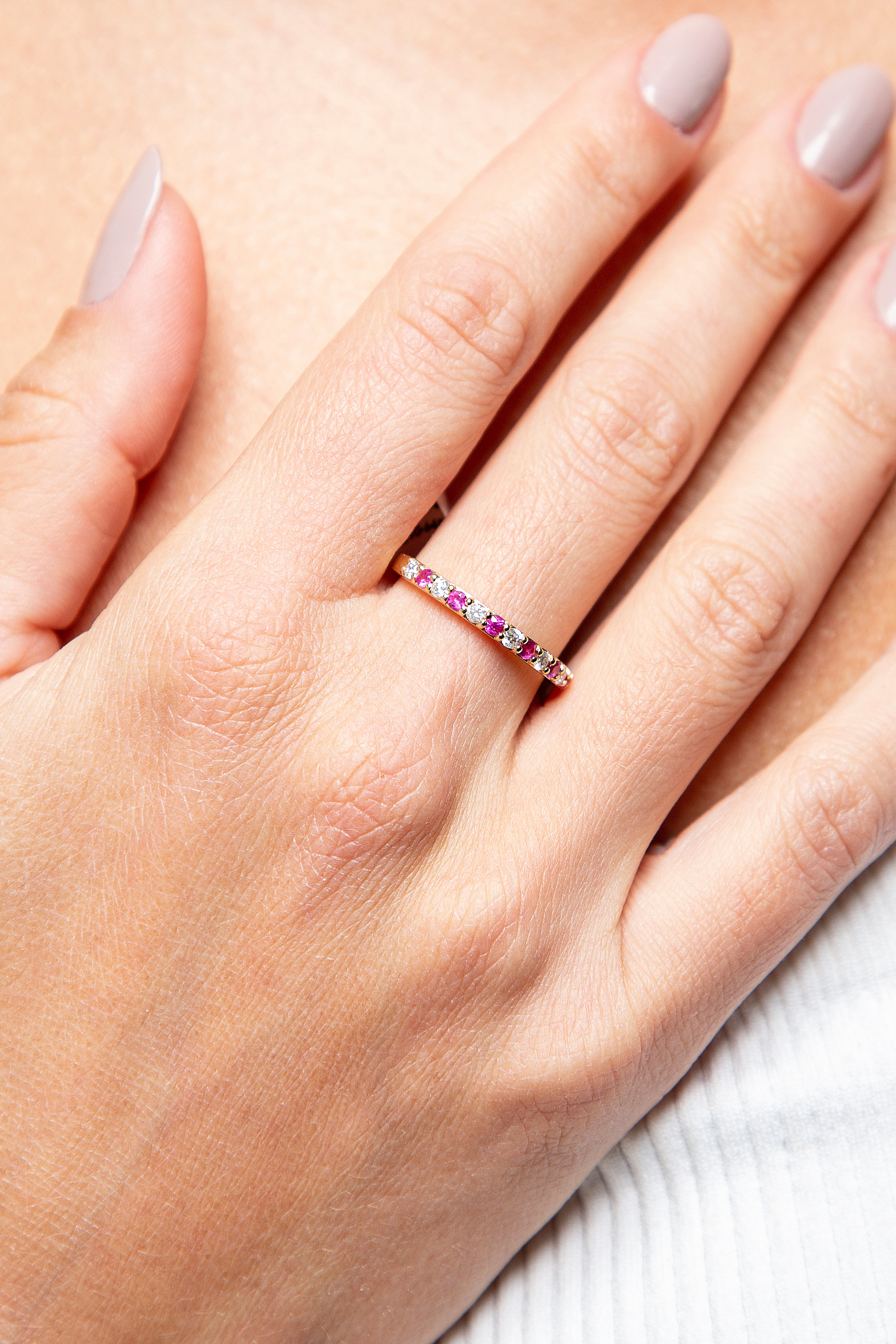 Anillo Churumbela Diamante Rubí Oro Amarillo 14K 0.45 ct.