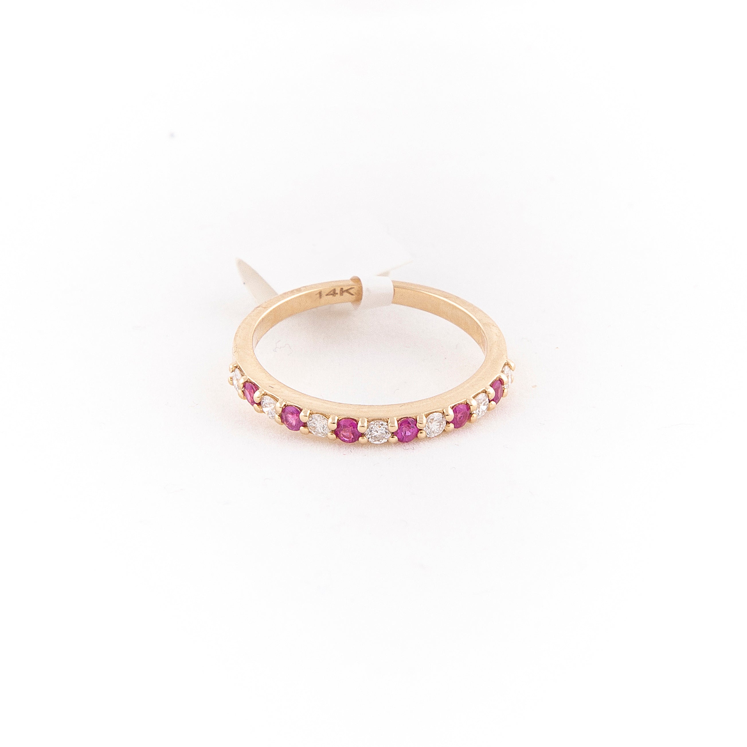 Anillo Churumbela Diamante Rubí Oro Amarillo 14K 0.45 ct.