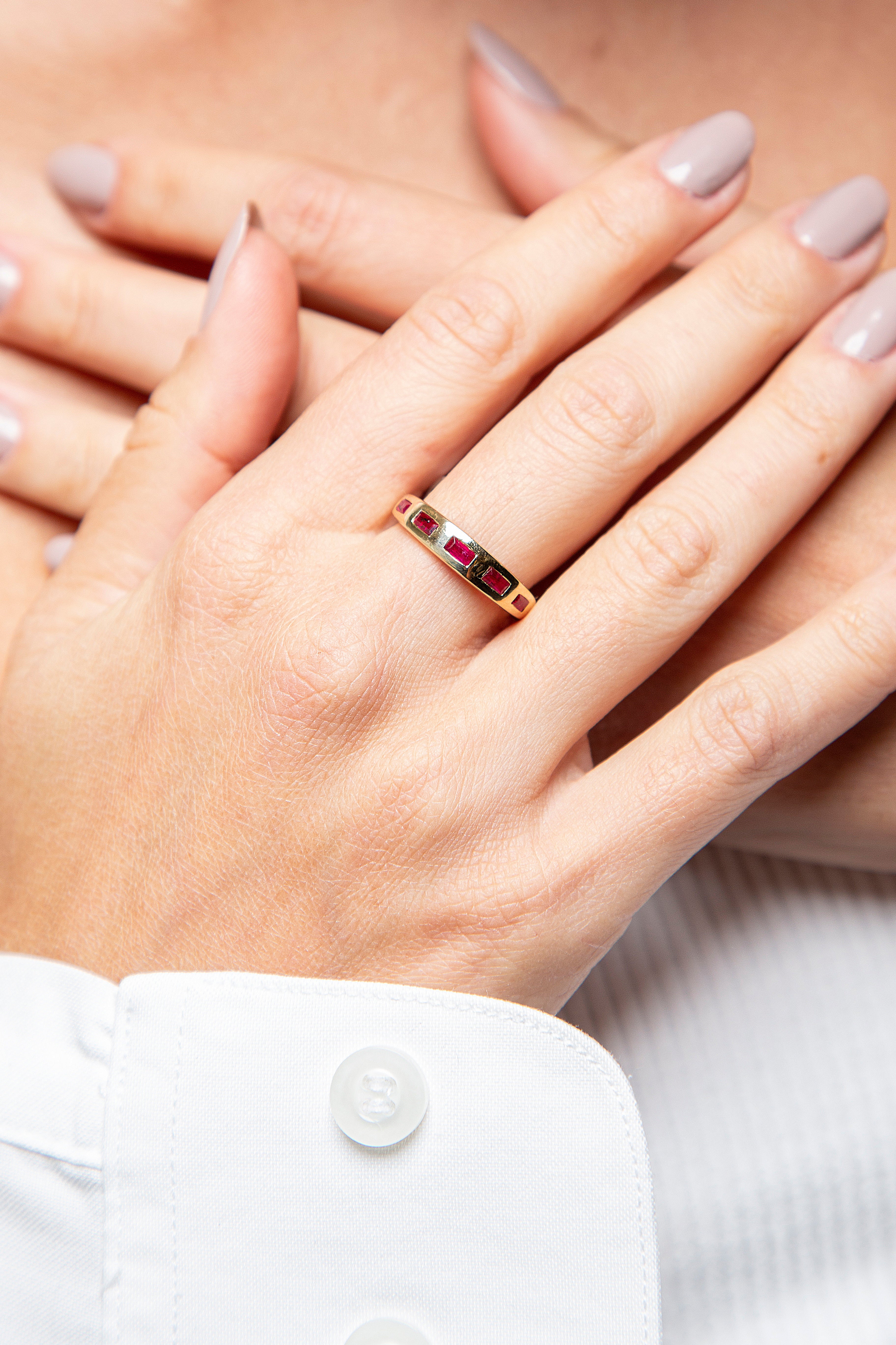 Anillo Rubí Oro Amarillo 14K 0.55 ct.