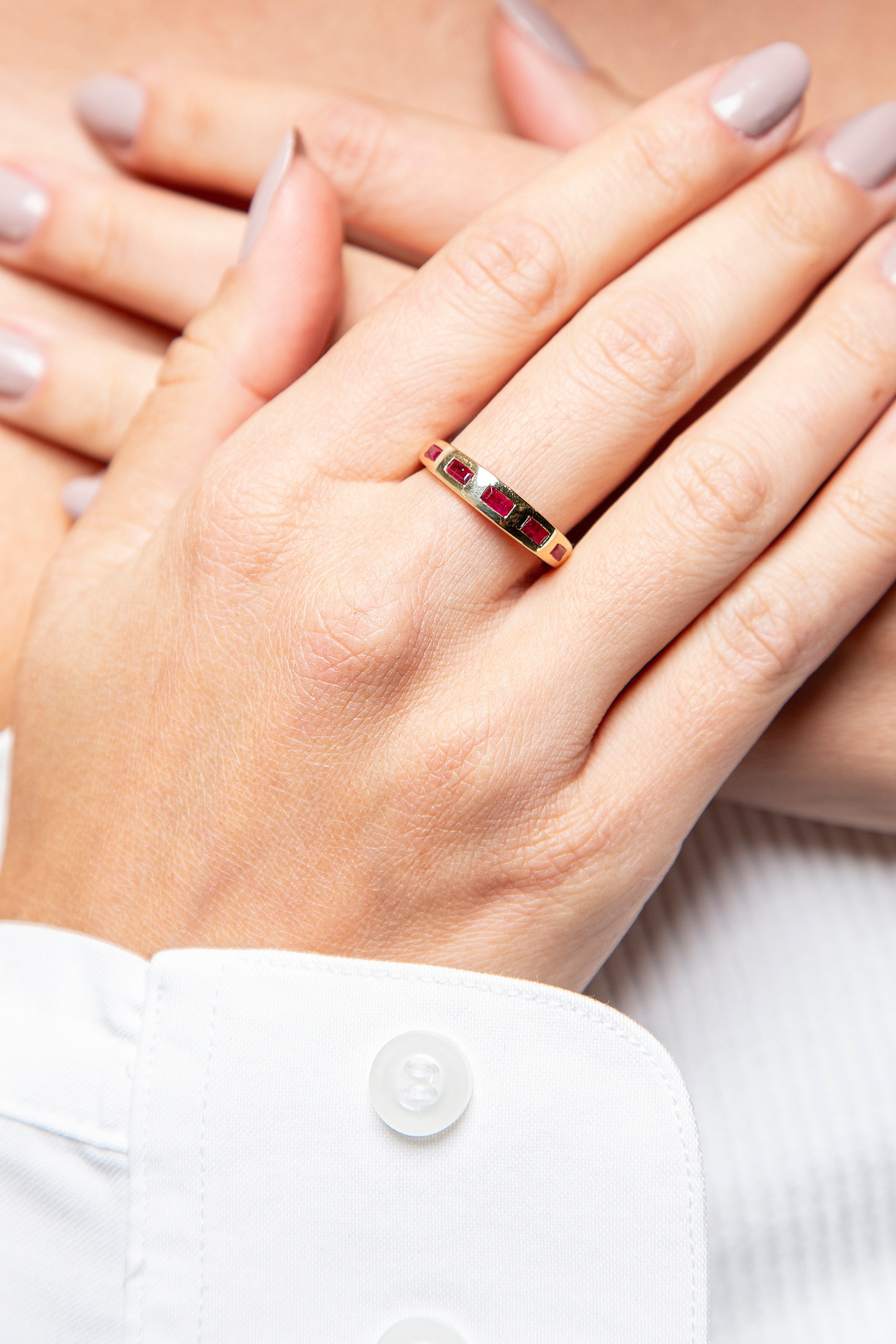 Anillo Rubí Oro Amarillo 14K 0.55 ct.