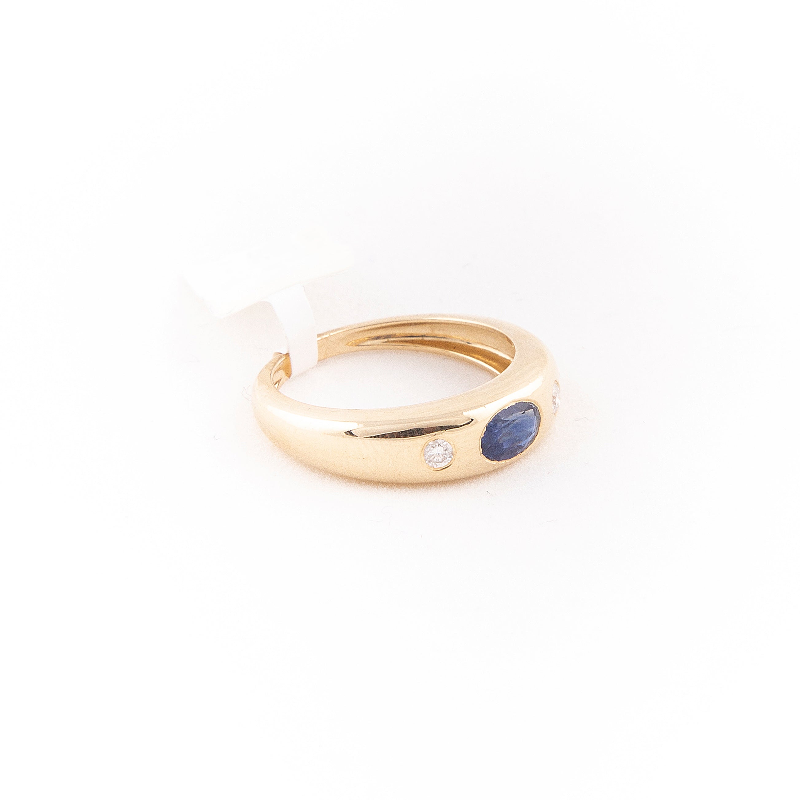 Anillo Diamante Zafiro Oro Amarillo 14K 0.71 ct.