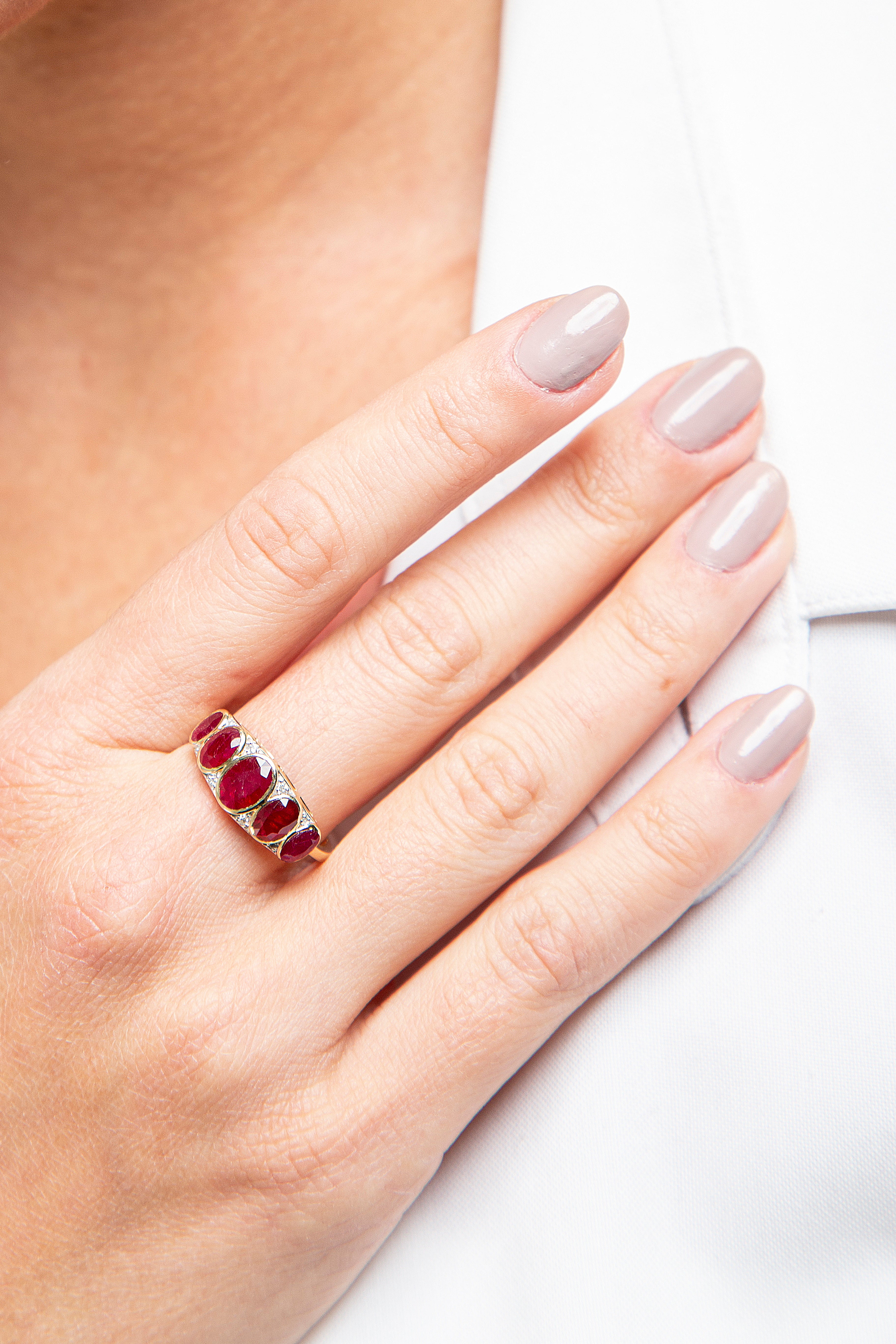 Anillo Diamante Rubí Oro Amarillo 14K 2.58 ct.