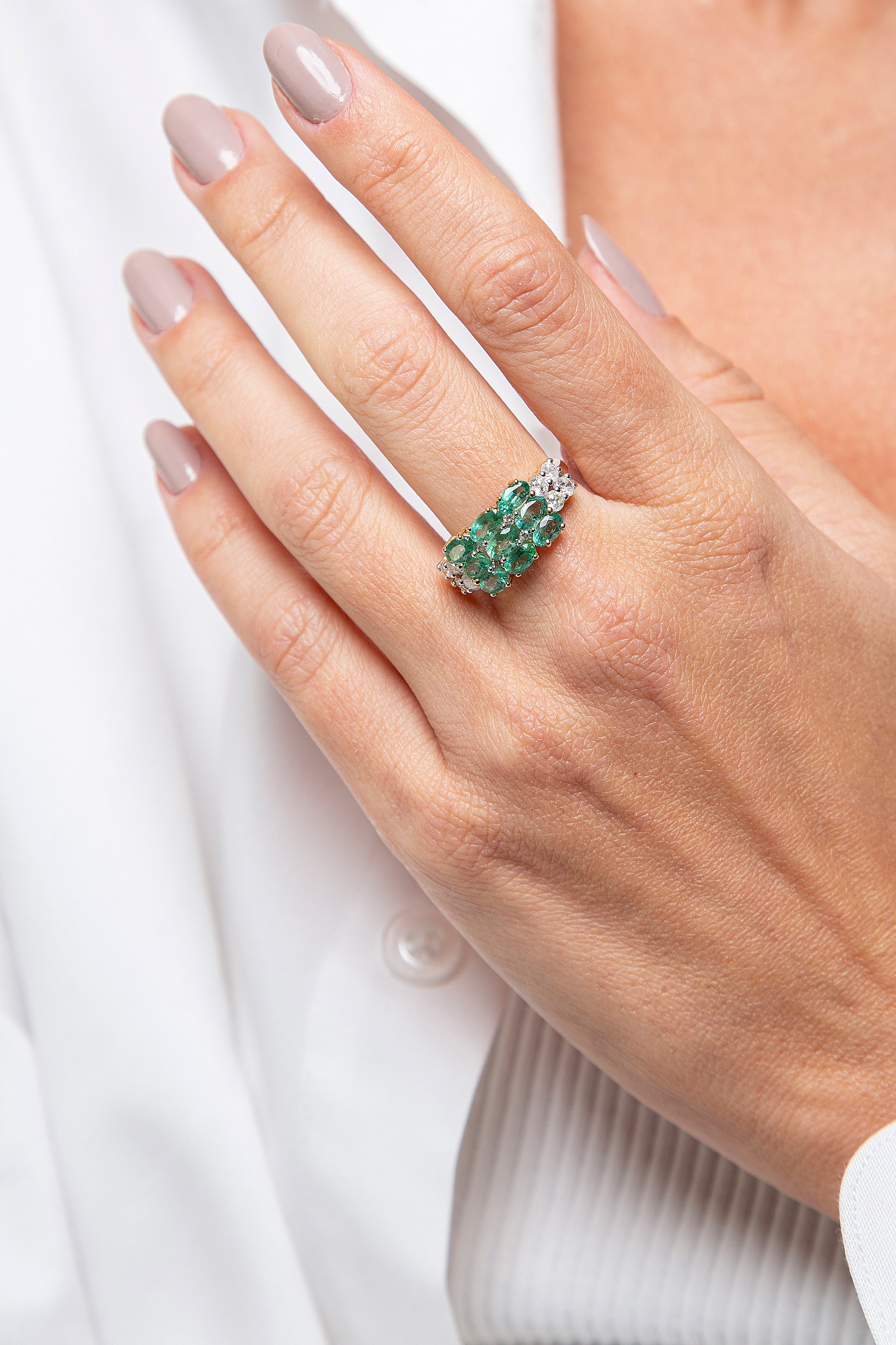 Anillo Diamante Esmeralda Oro Amarillo 14K 2.97 ct.