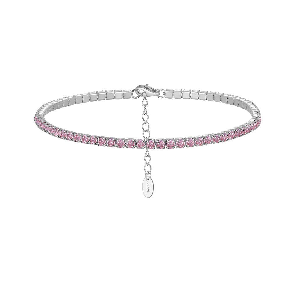 Pulsera Tennis Plata S925 Baño de oro 6.50+2.0"