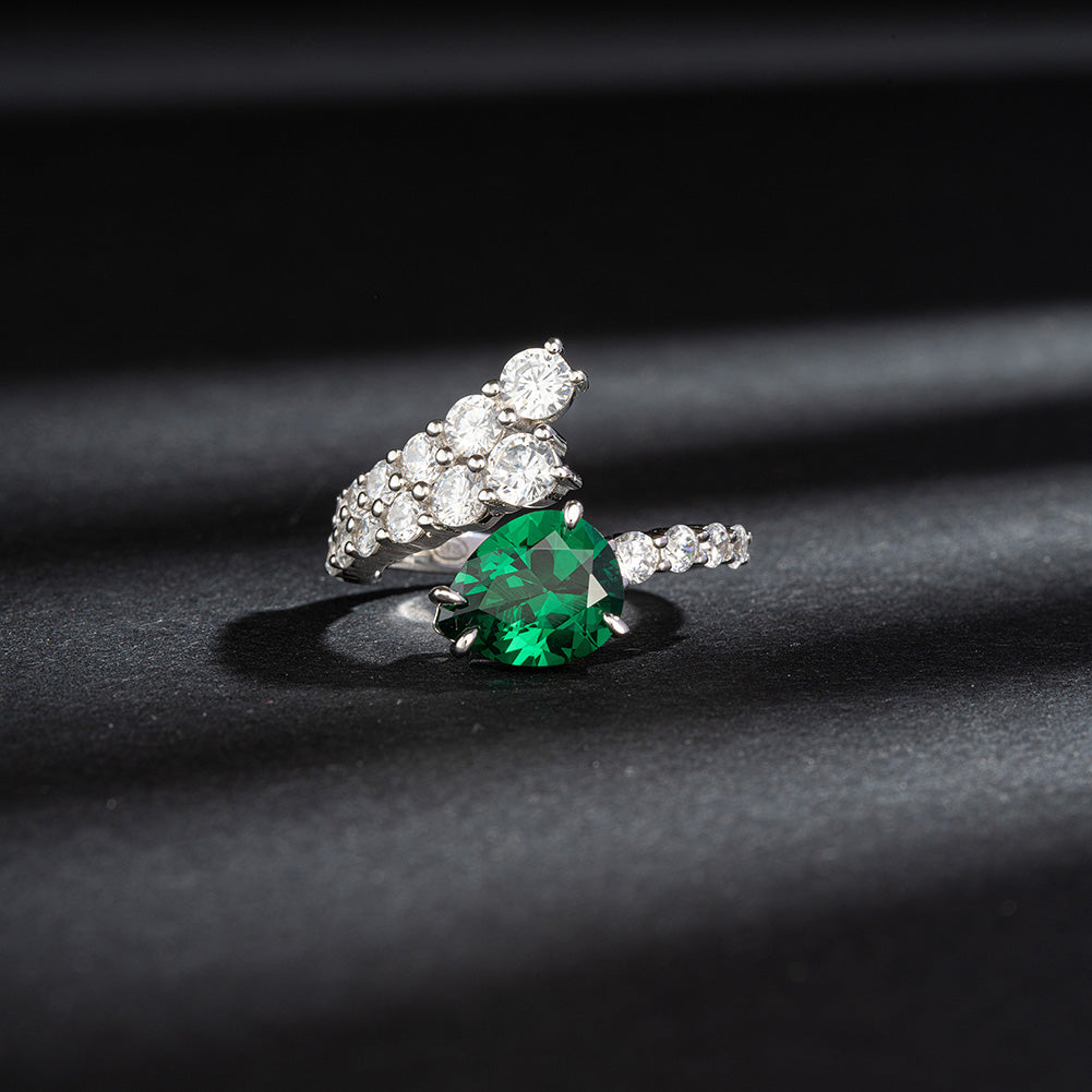 Anillo Plata S925 Baño de oro con Piedra Estilo Diamante 4.60g