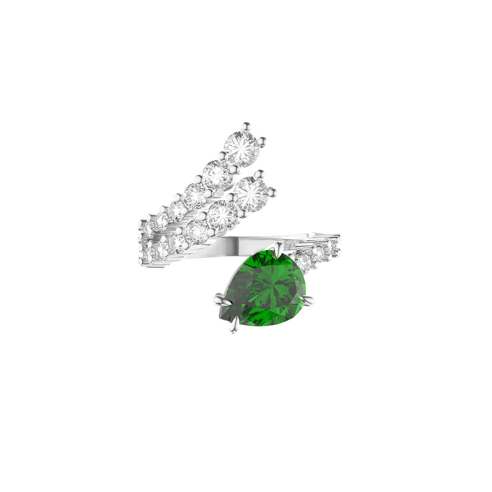 Anillo Plata S925 Baño de oro con Piedra Estilo Diamante 4.60g