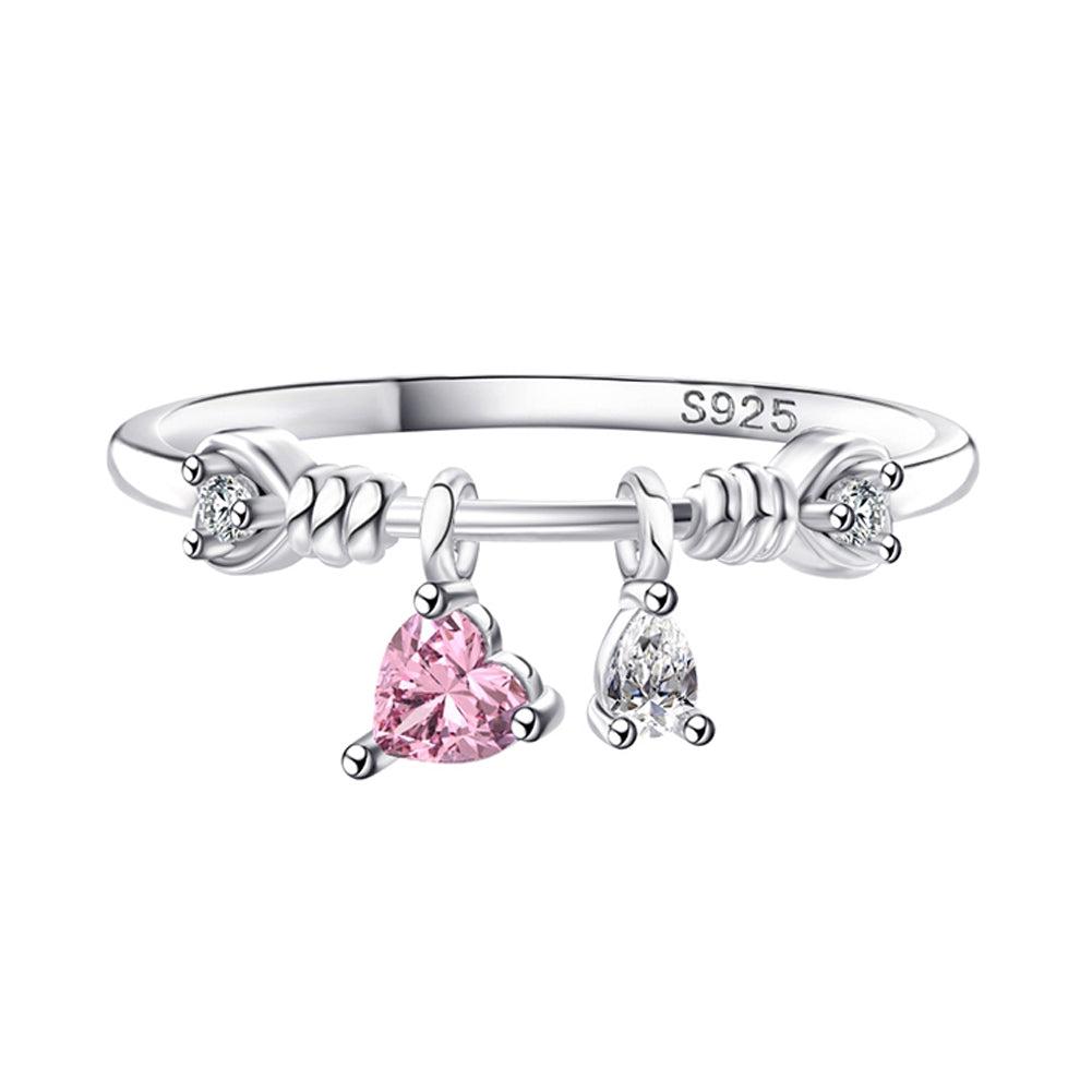 Anillo Charm Plata S925 Baño de oro con Piedra Estilo Diamante 1.20g