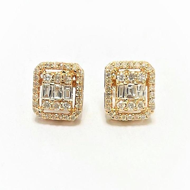 Aretes En Oro Amarillo De 14K Con Diamante 0.33 Ct