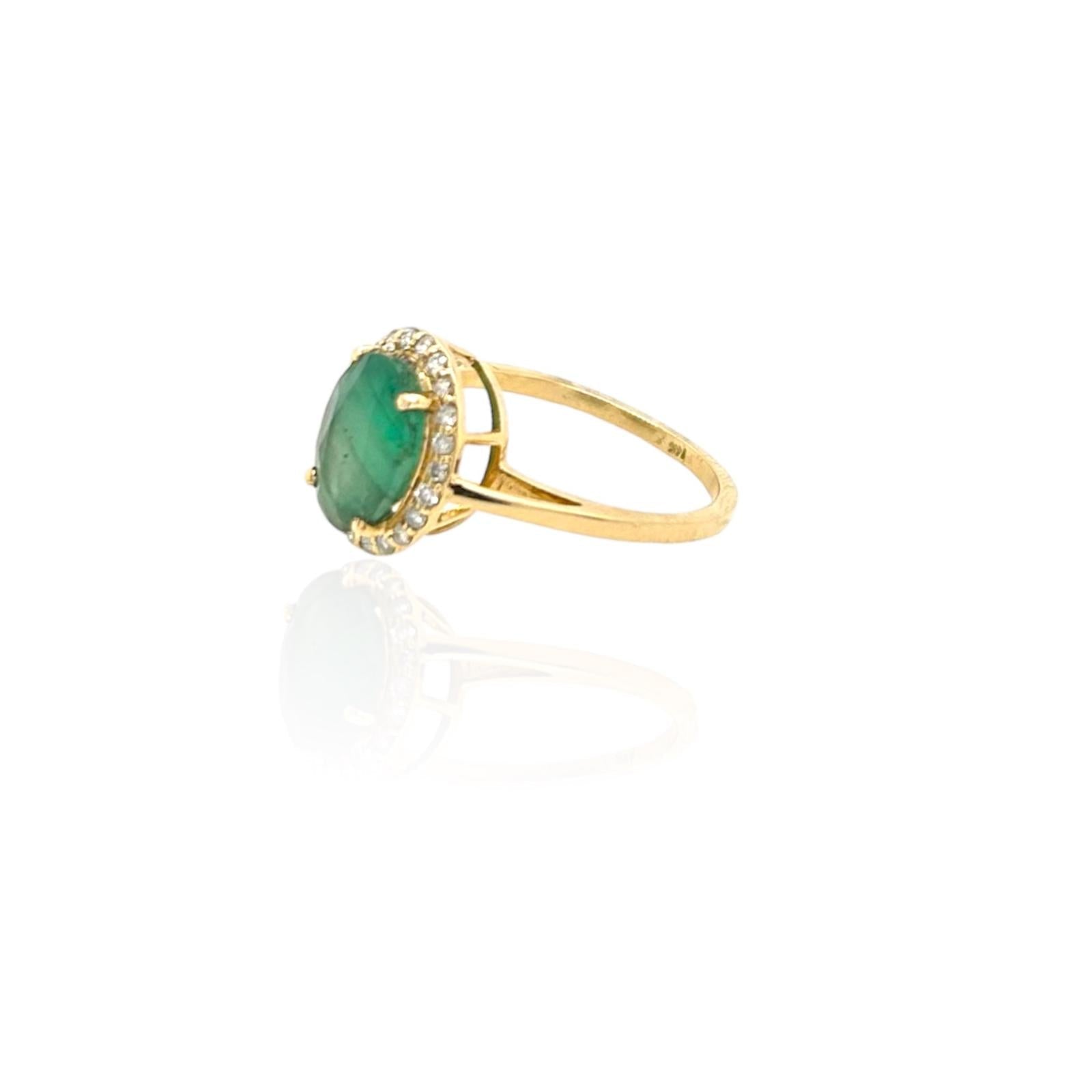 Anillo En Oro Amarillo De 14K Con Diamante 0.19 Ct