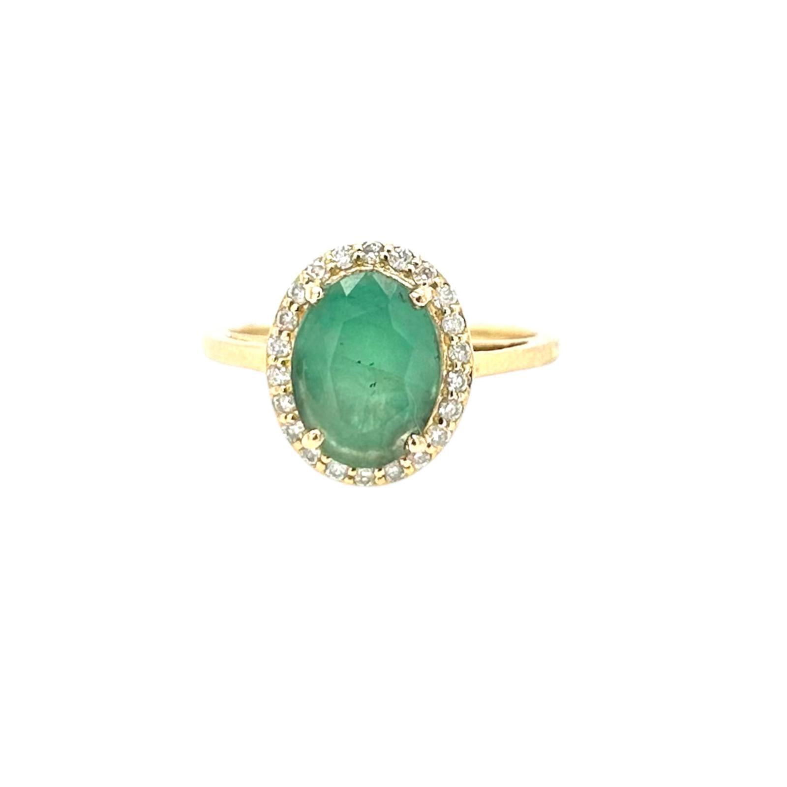 Anillo En Oro Amarillo De 14K Con Diamante 0.19 Ct