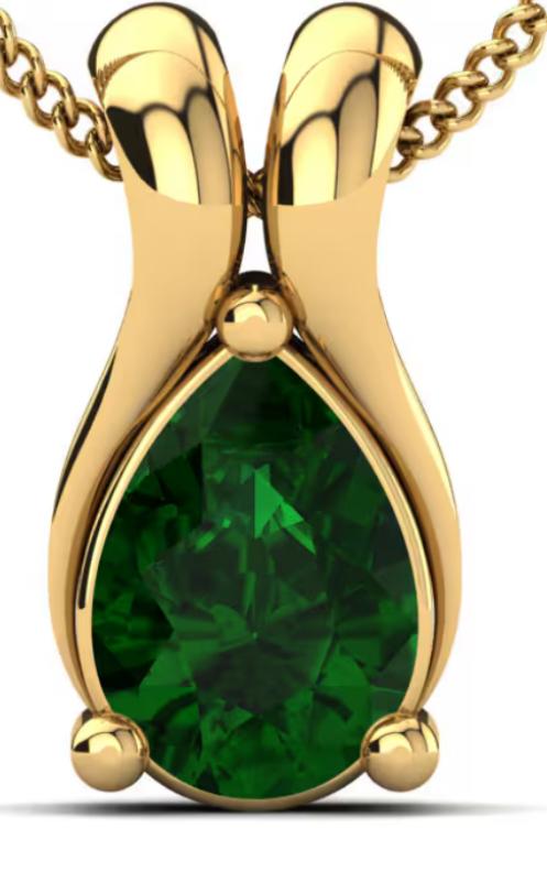 Pendiente en oro amarillo 14k con Esmeralda de 1.10 ct Origen: Colombia (ANTICIPO 50%)