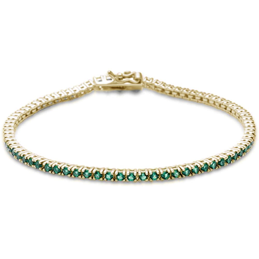 Pulsera tennis de esmeralda 1.5 ct en oro amarillo de 14K