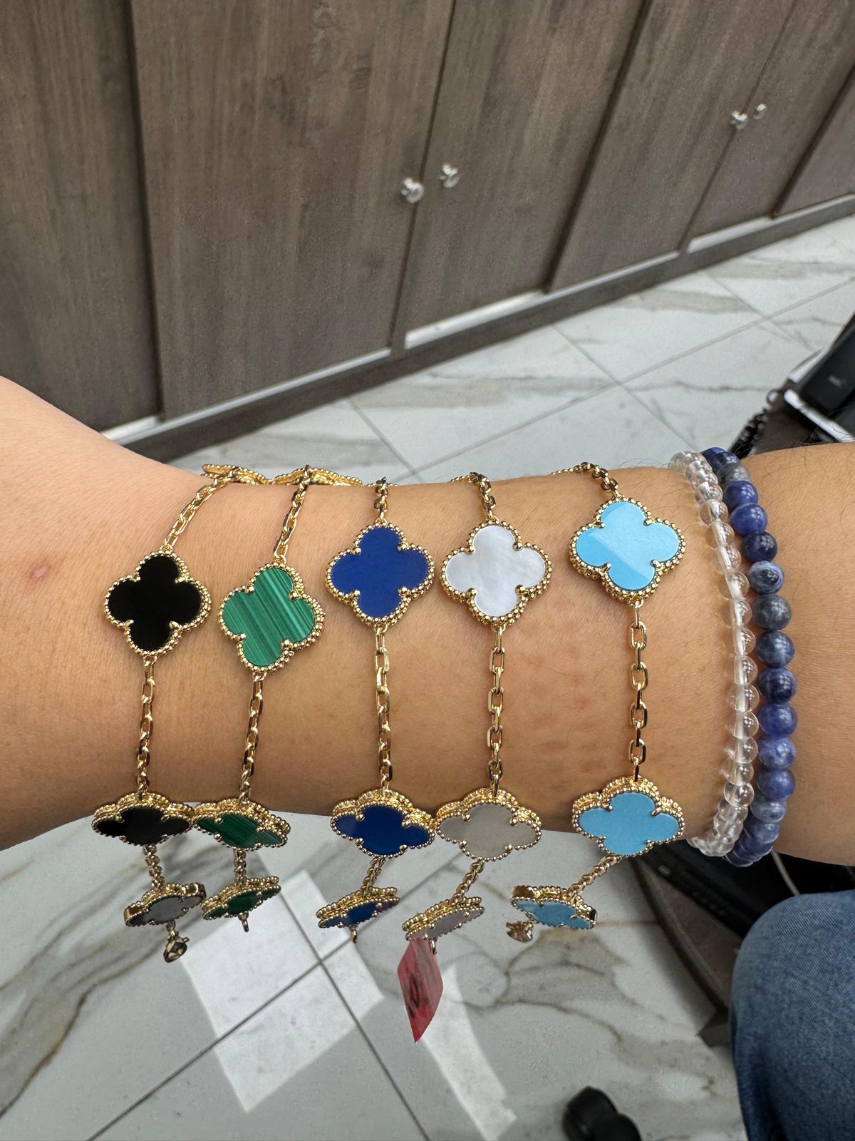 Pulsera Flor Multicolor oro 14k