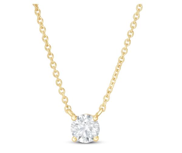 Pendiente de Diamante redondo .15 ct en oro amarillo de 14K