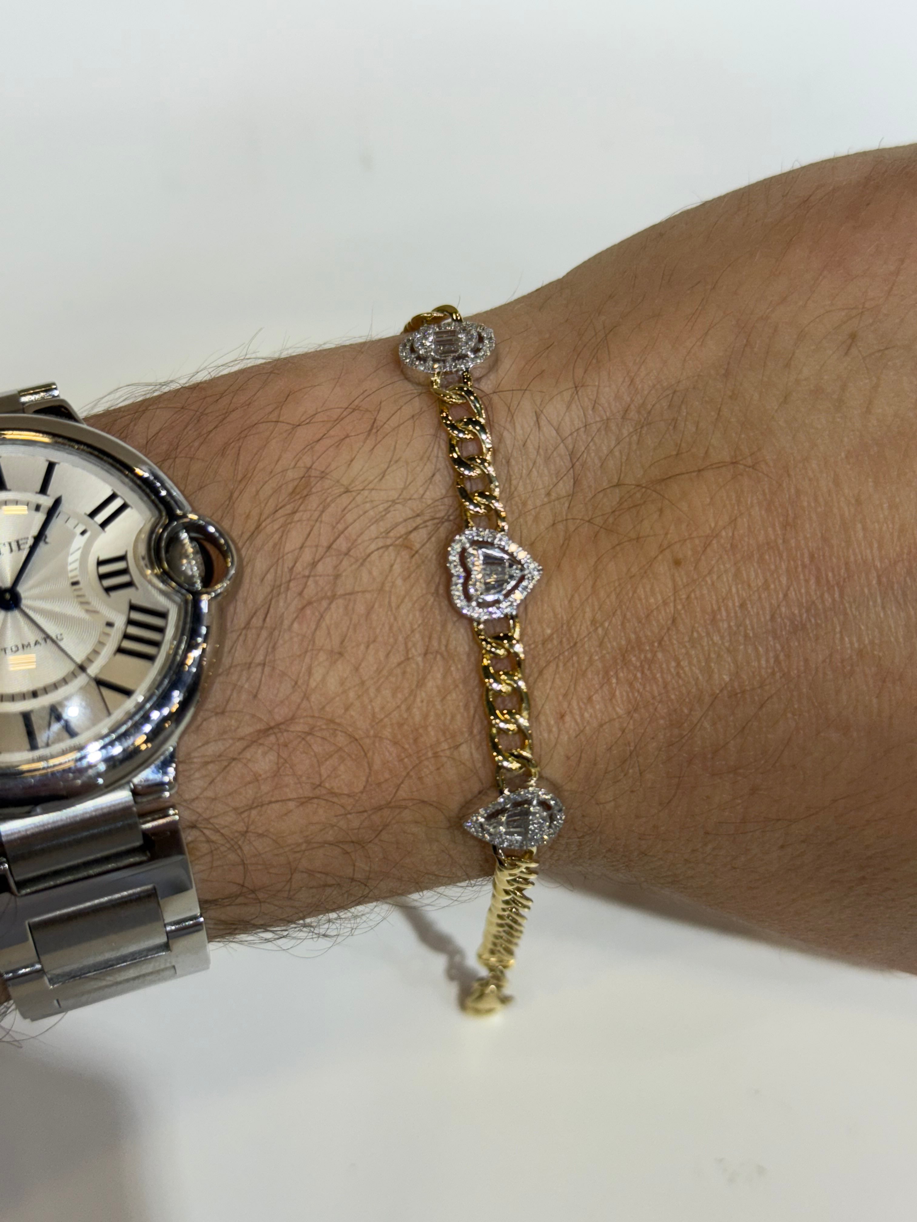 Pulsera de Oro Amarillo 14K con Diamante