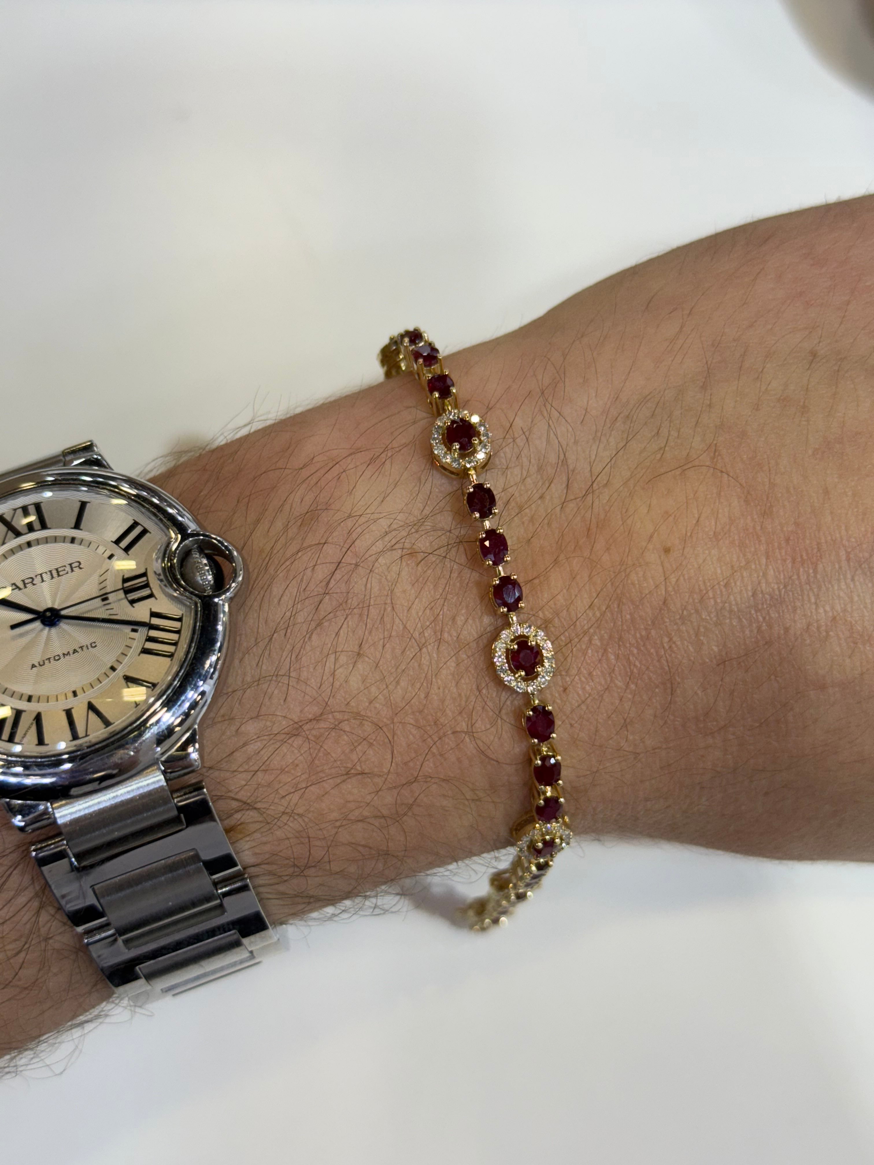 de Oro Amarillo 14K con Diamante y Rubí