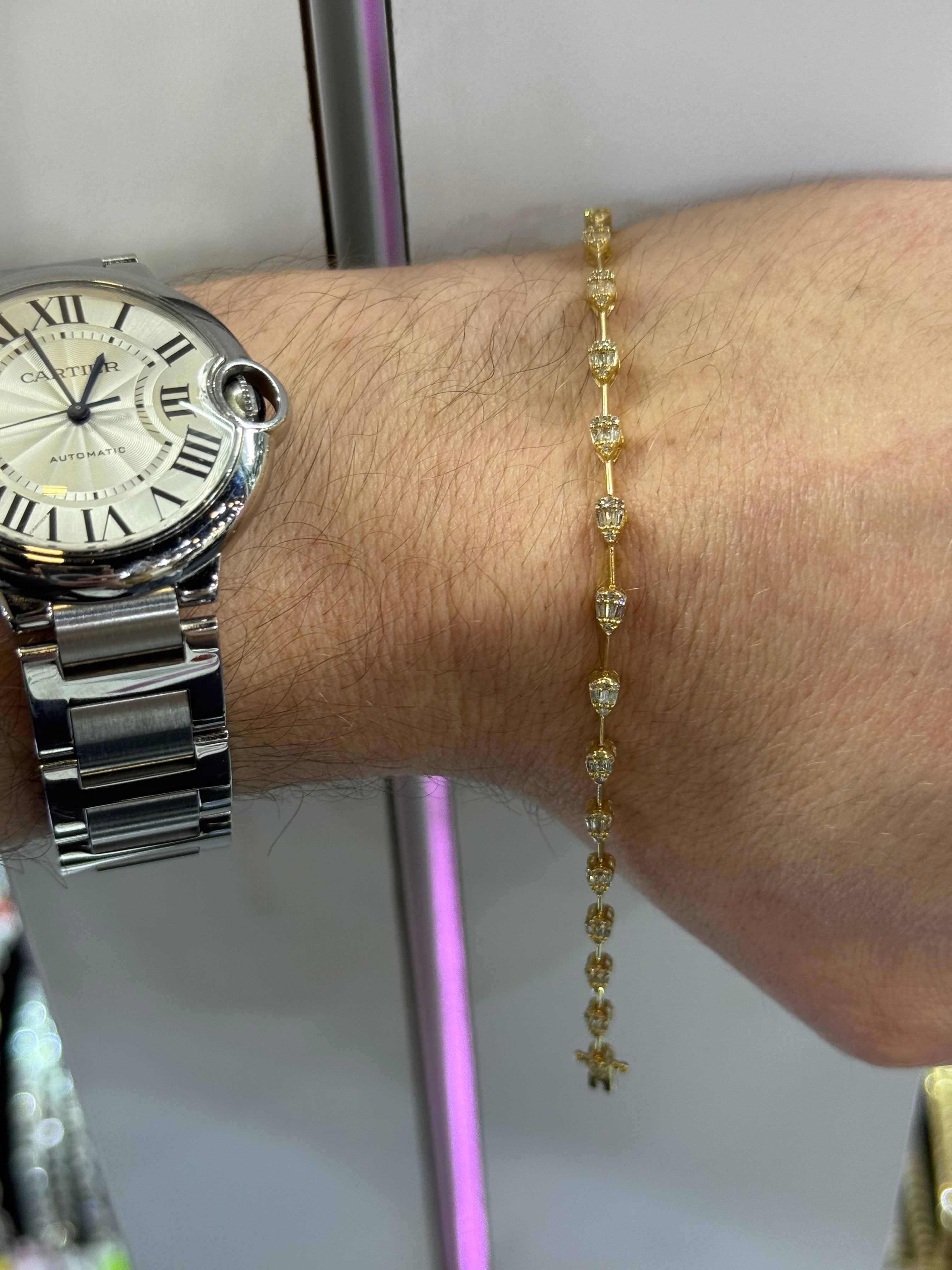 Pulsera de Oro Amarillo 14K con Diamante