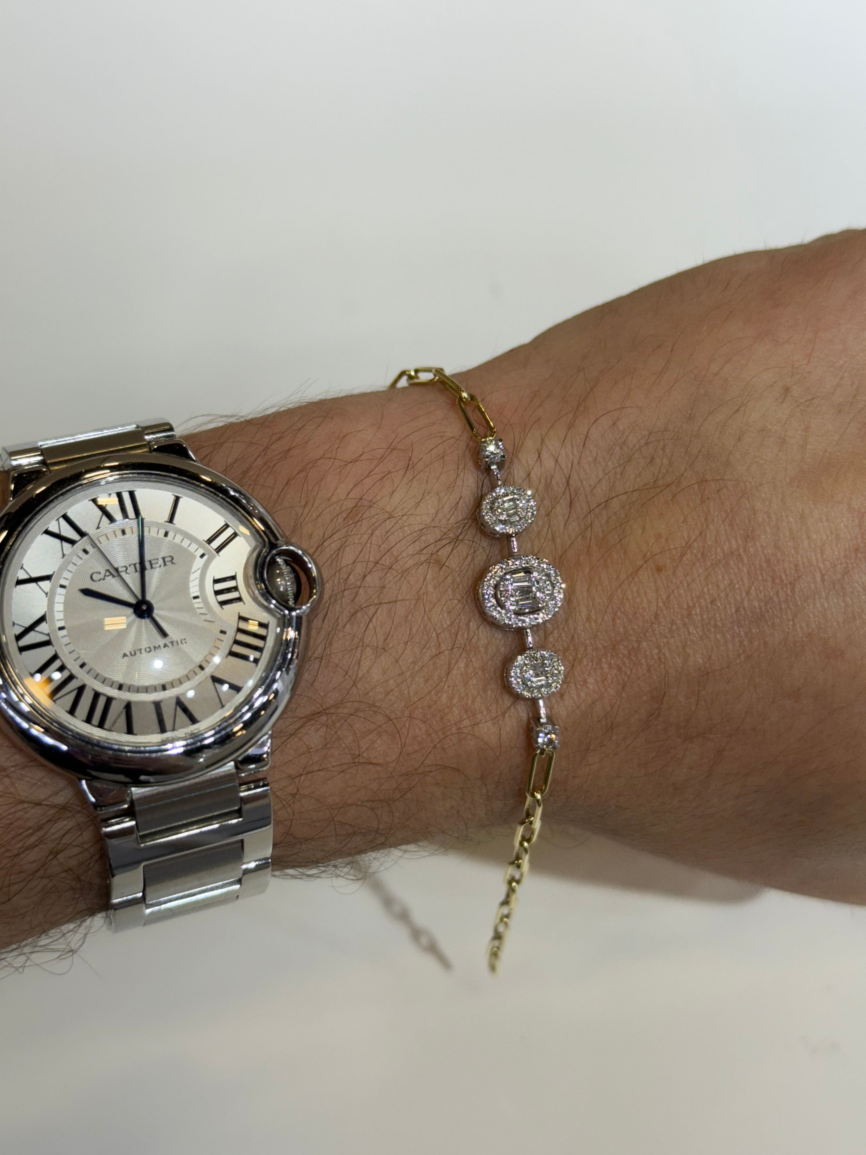 Pulsera de Oro Amarillo 14K con Diamante