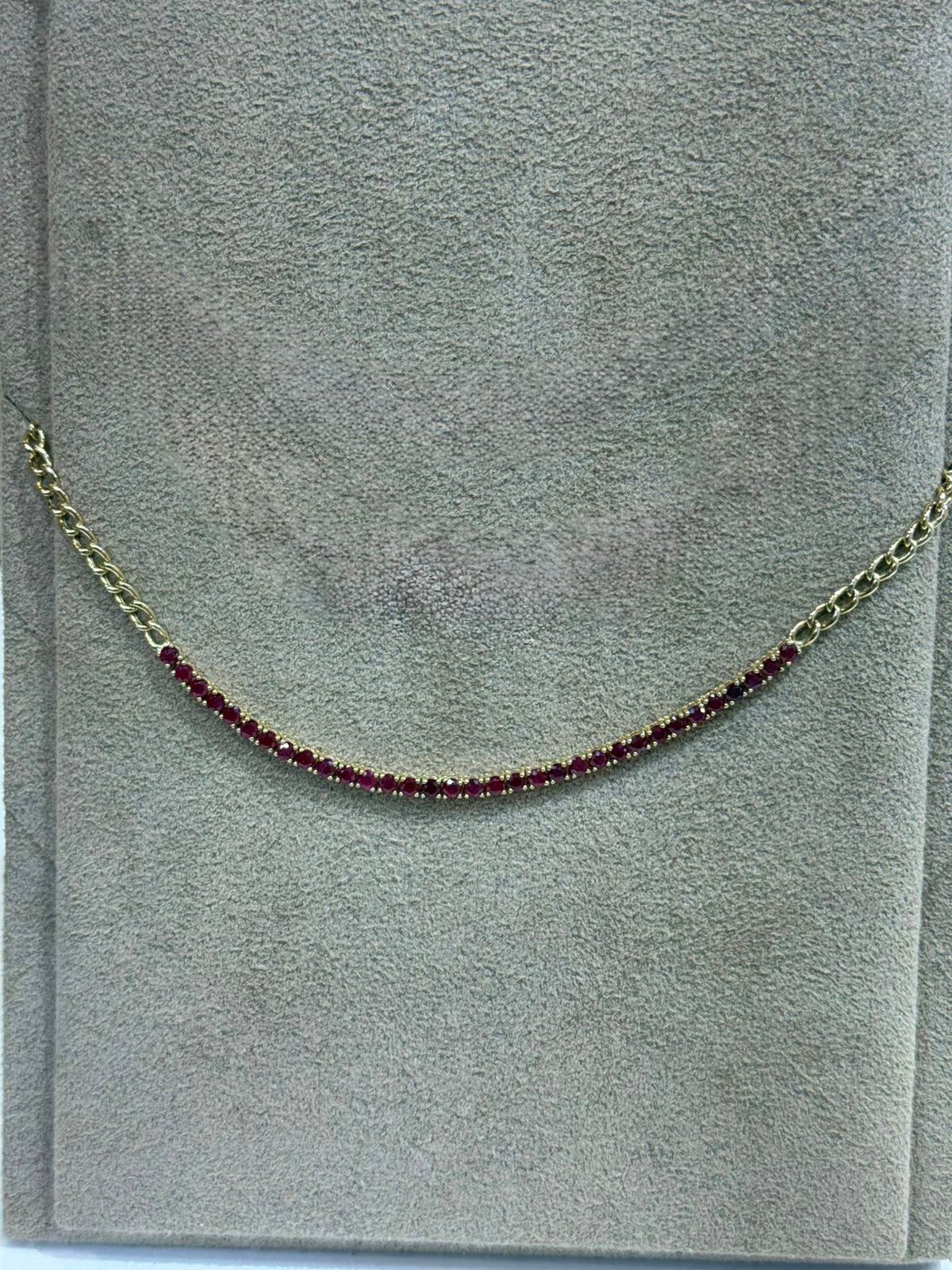 Collar de Oro Amarillo 14K con Rubí
