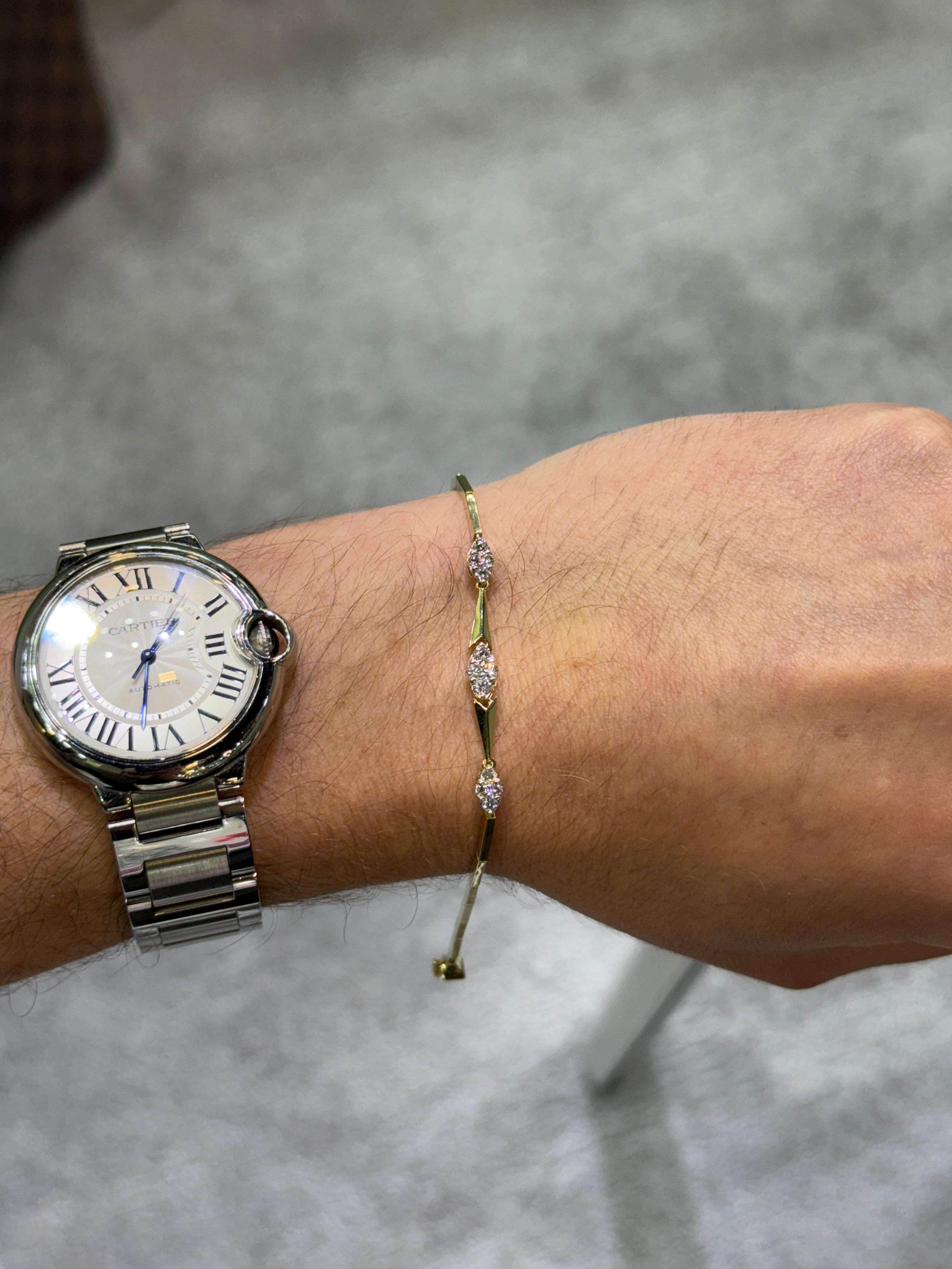 Pulsera de Oro Amarillo 14K con Diamante