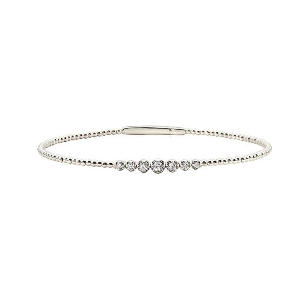 Pulsera En Oro Blanco De 14K Con Diamante 0.24 Ct