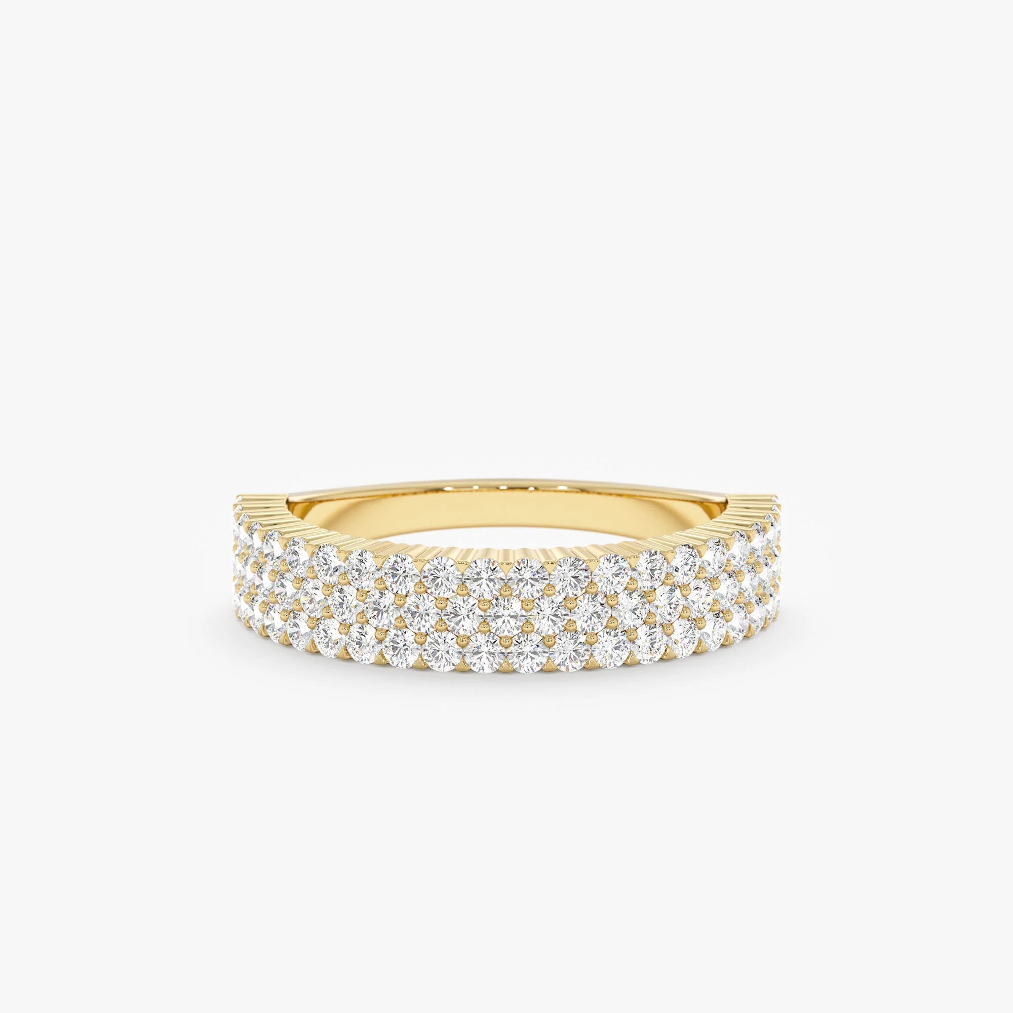 Anillo De Filas De Diamante En Oro Amarillo De 14K 1.16Ct