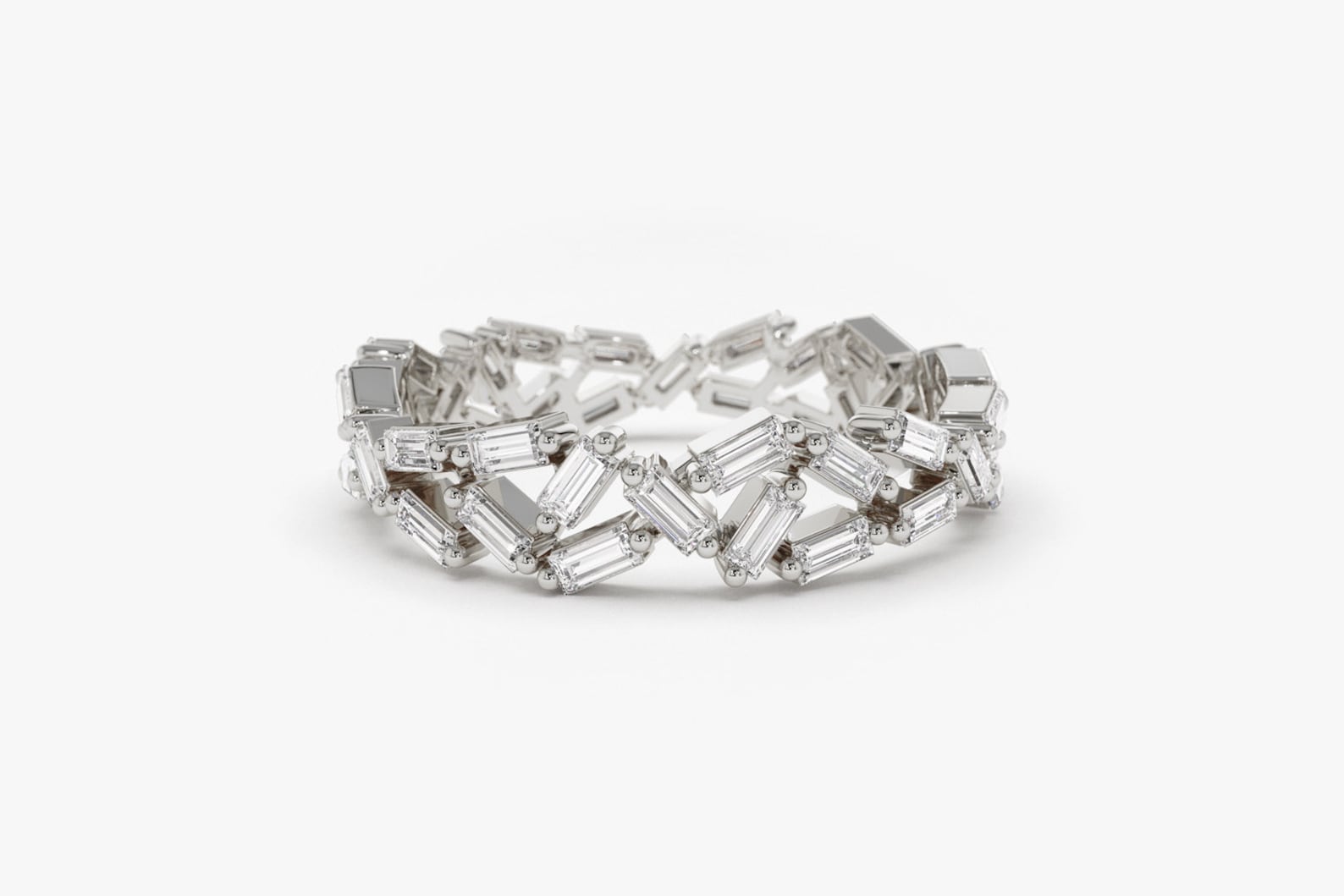 Anillo De Diamantes  En Oro Blanco De 14K 1.3Ct