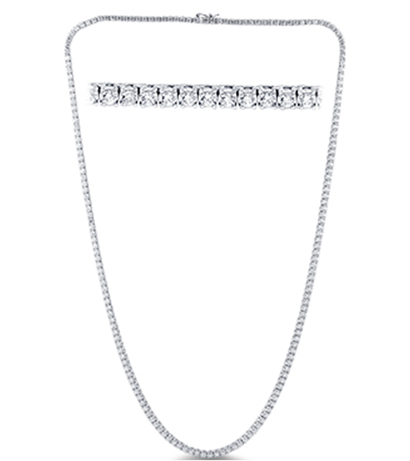 Collar Tennis De Diamante En Oro Blanco De 14K 4.01Ct