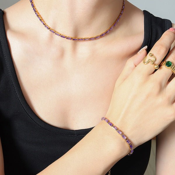 MARSELLA-PULSERA MORADO/DORADO