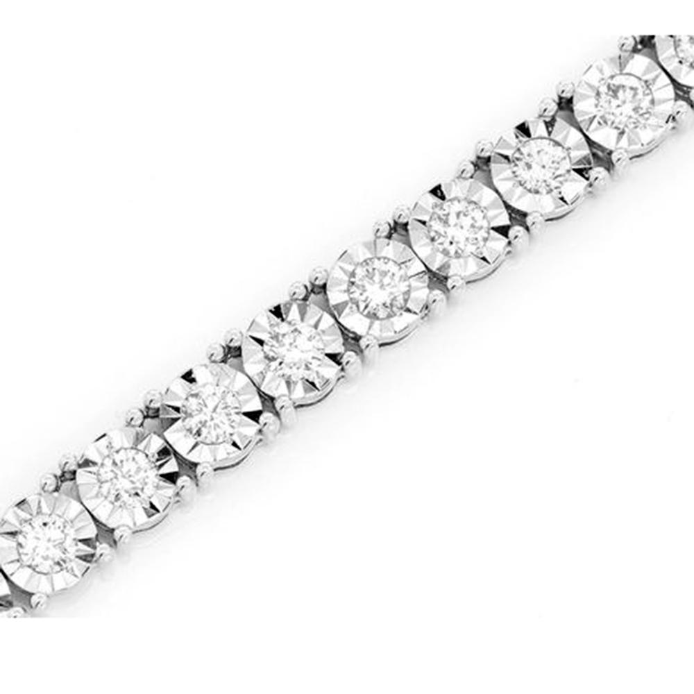 Collar Tennis De Diamante En Oro Blanco De 14K 14.89Ct