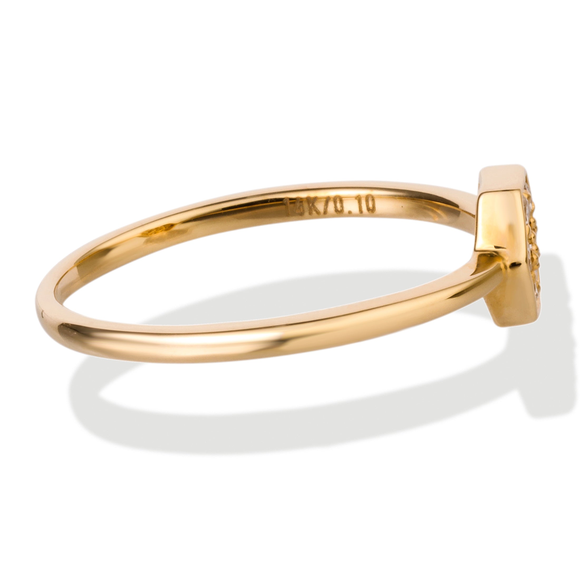 Anillo De 6 Esquinas De Diamantes De 14Kt, 0.1 CT