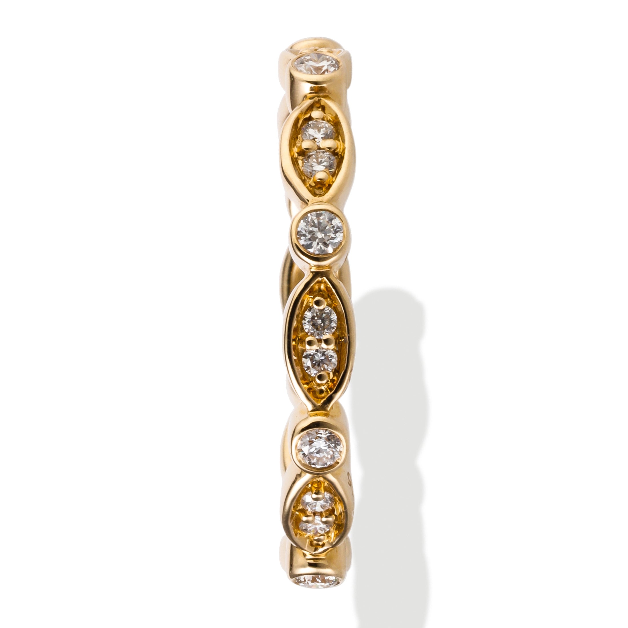 14Kt Marquise Shaped Round Diamond Band, 0.26 CT