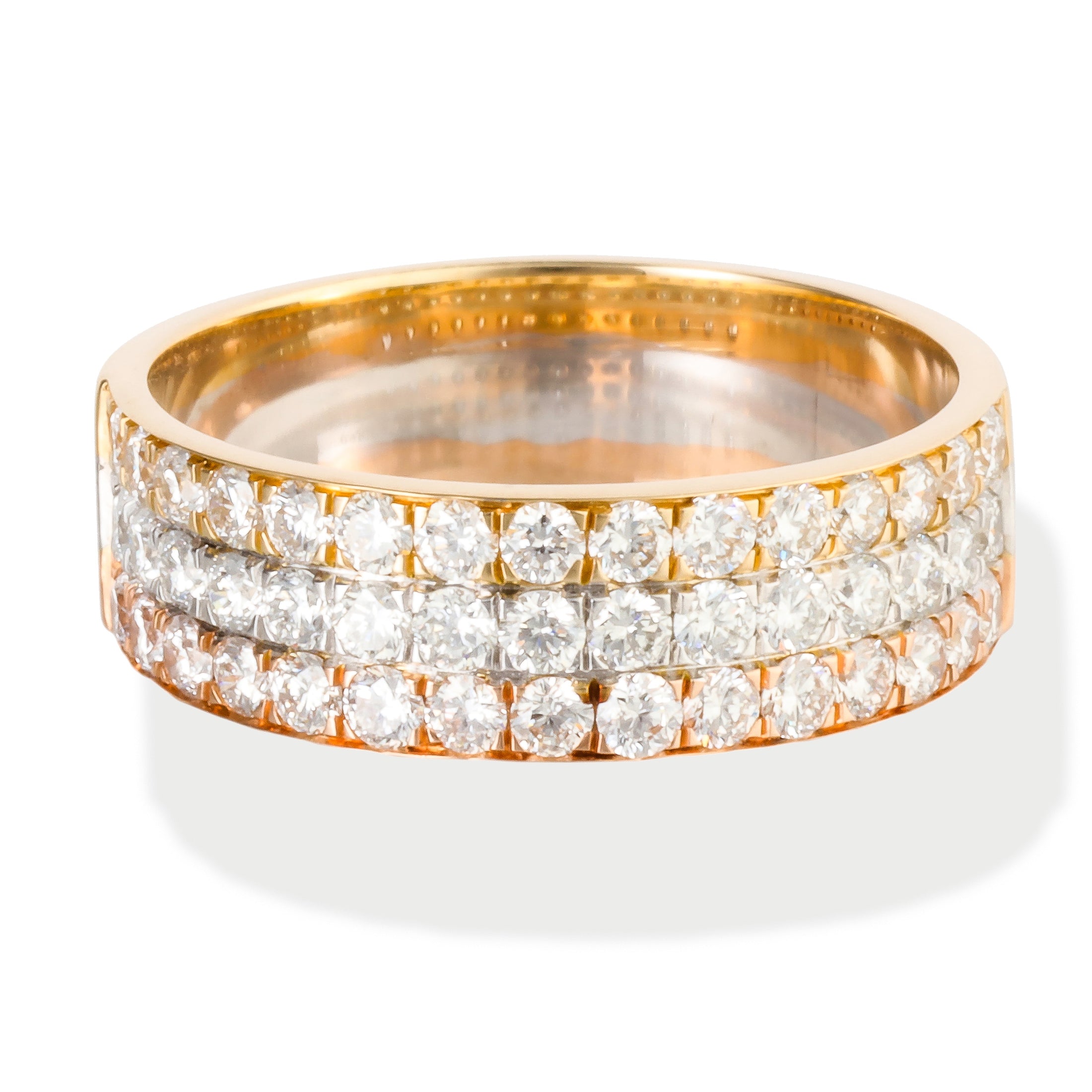Anillo Tricolor En Oro Y Diamantes, 0.93 CT